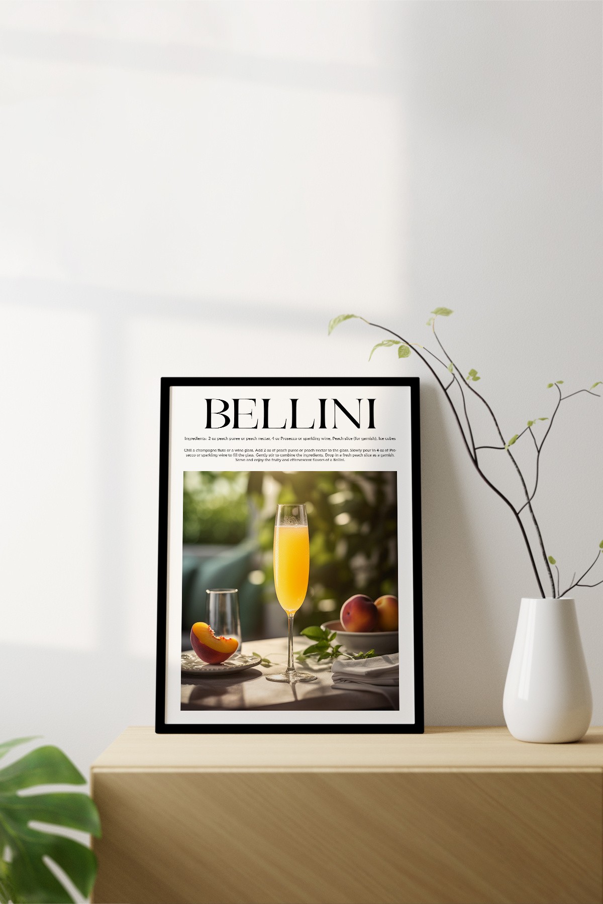 Bellini Cocktail Recipes Framed Print