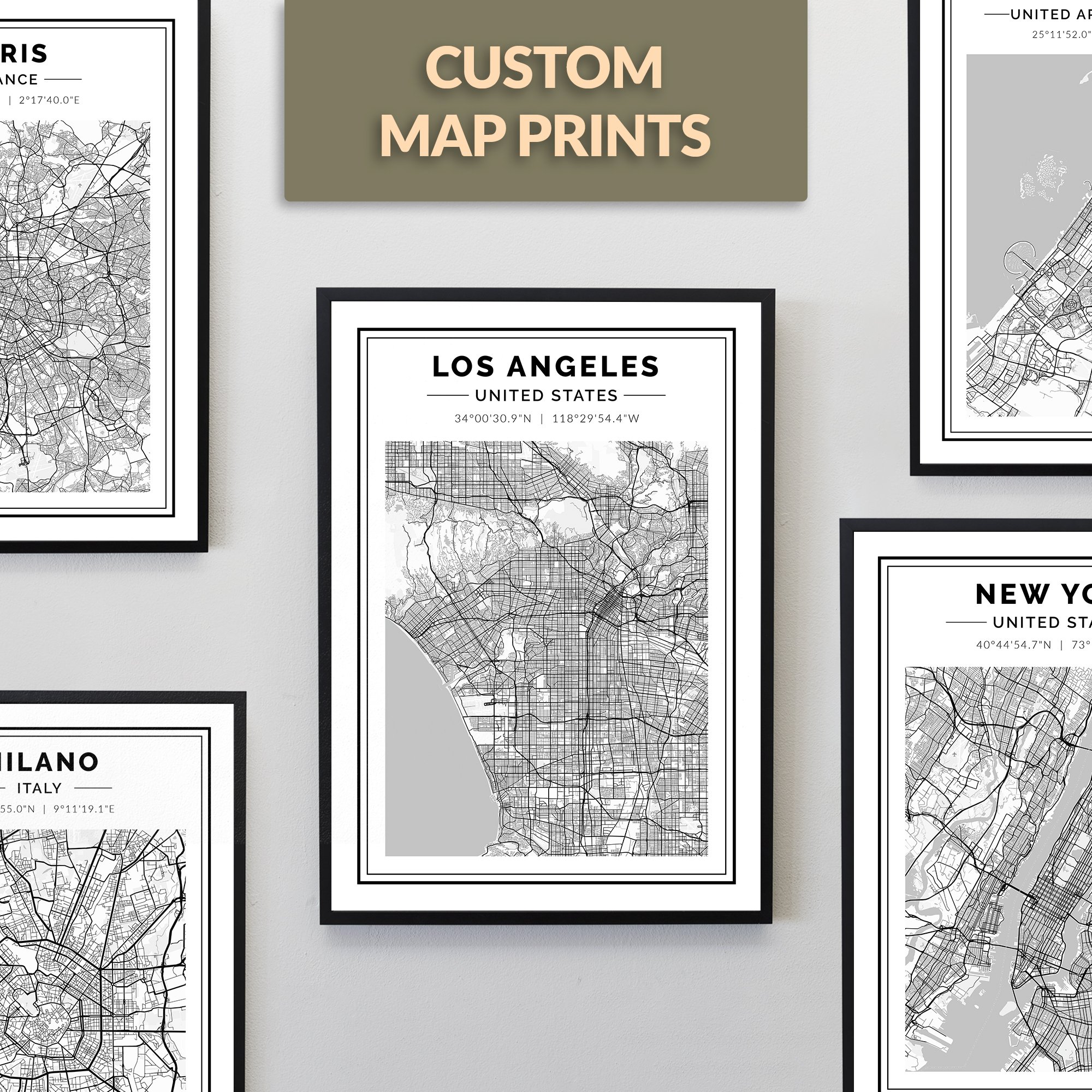 Custom Framed Map Prints