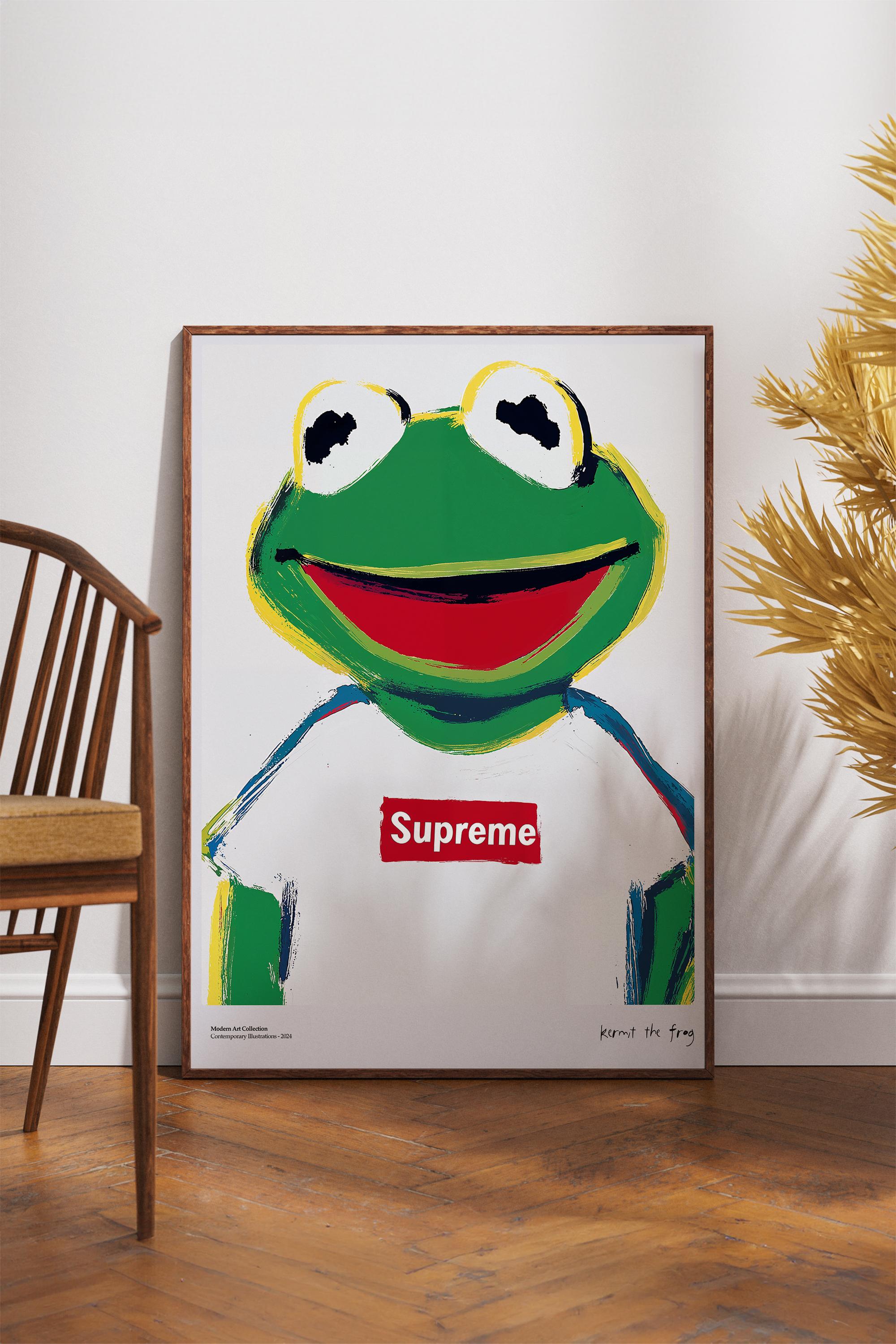 Supreme Kermit Çerçevesiz Tasarım Poster Dolce Vita Koleksiyonu