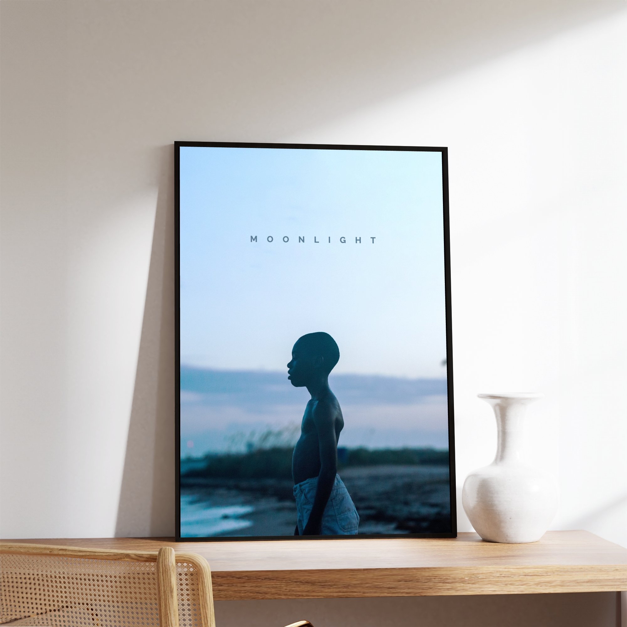 Moonlight Minimalist Framed Movie Print