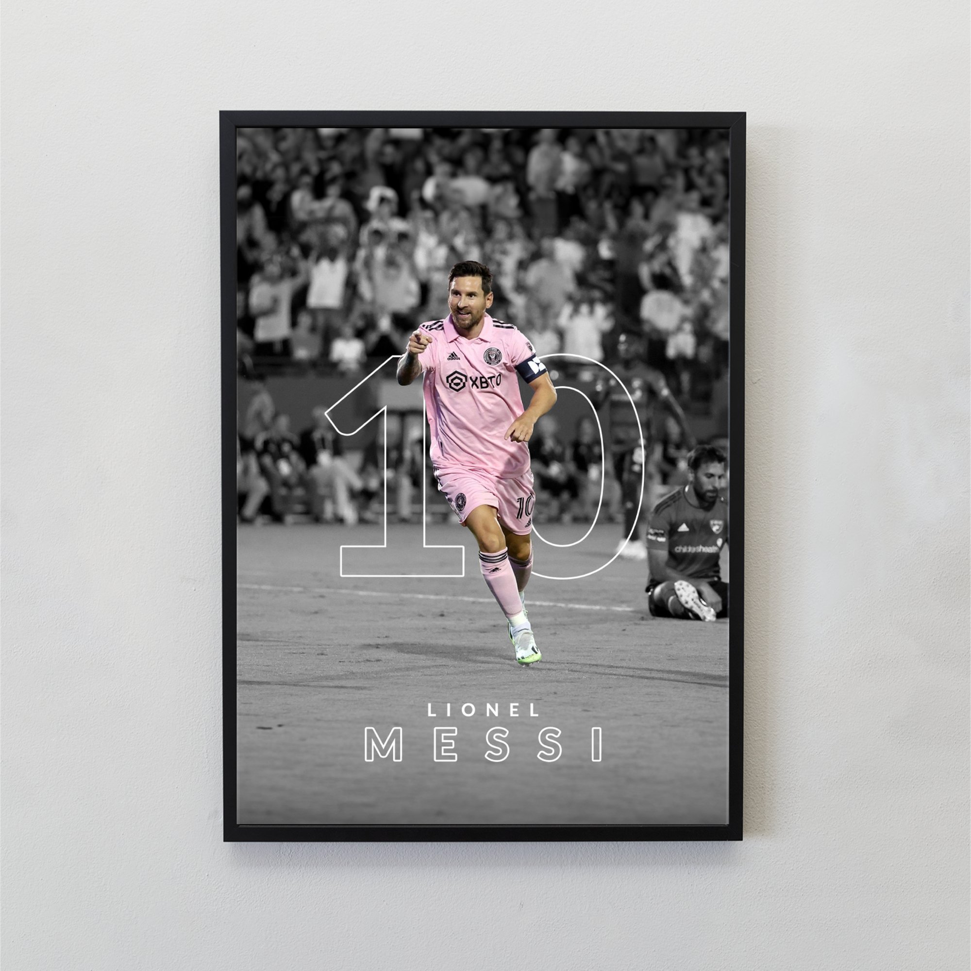 Lionel Messi Inter Miami Tasarımlı Çerçevesiz Futbol Poster