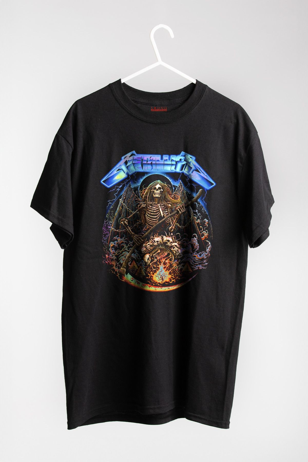 Metallica The Lightning Baskılı Regular Fit Unisex Siyah T-Shirt %100 Pamuk No:0428