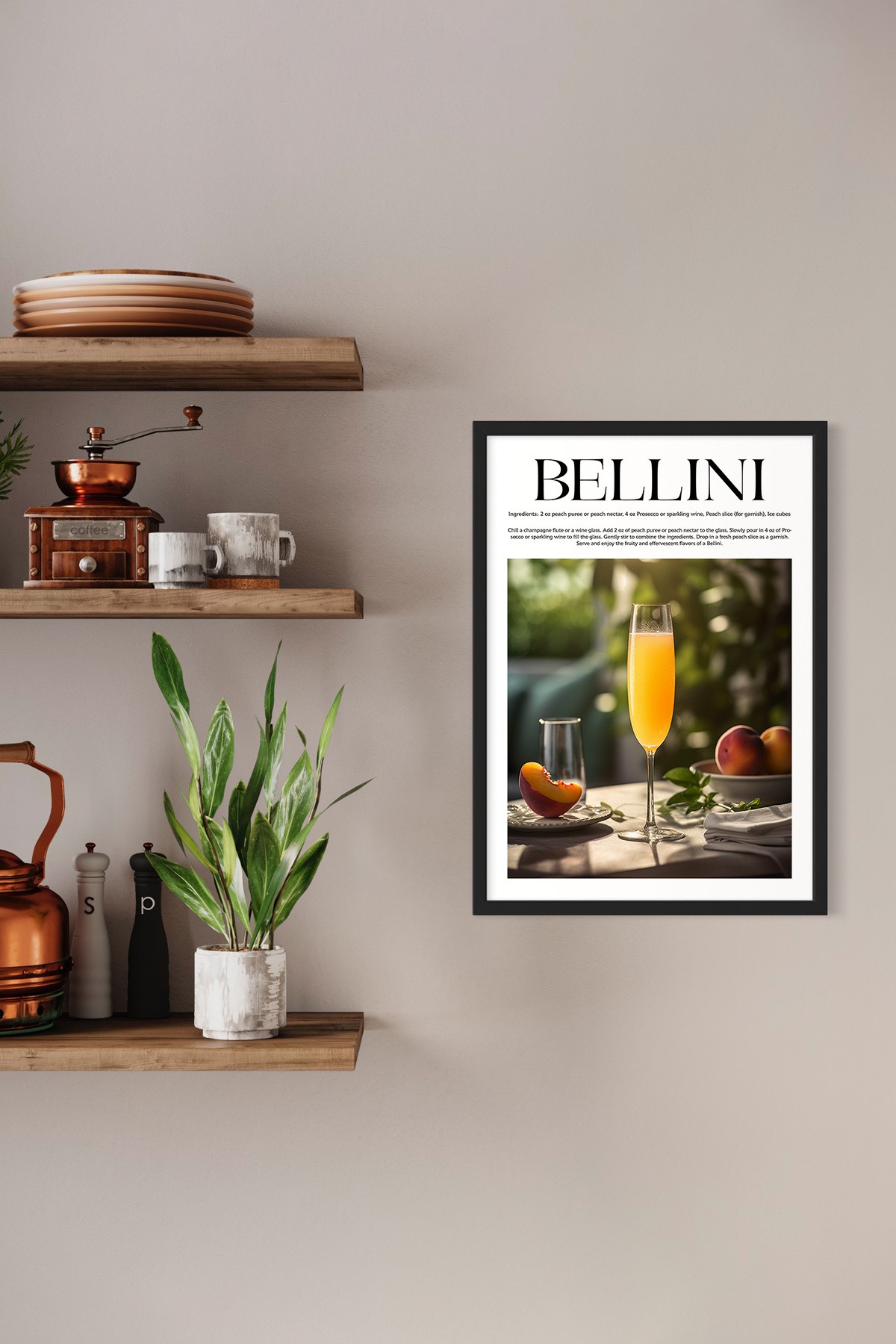 Bellini Cocktail Recipes Framed Print