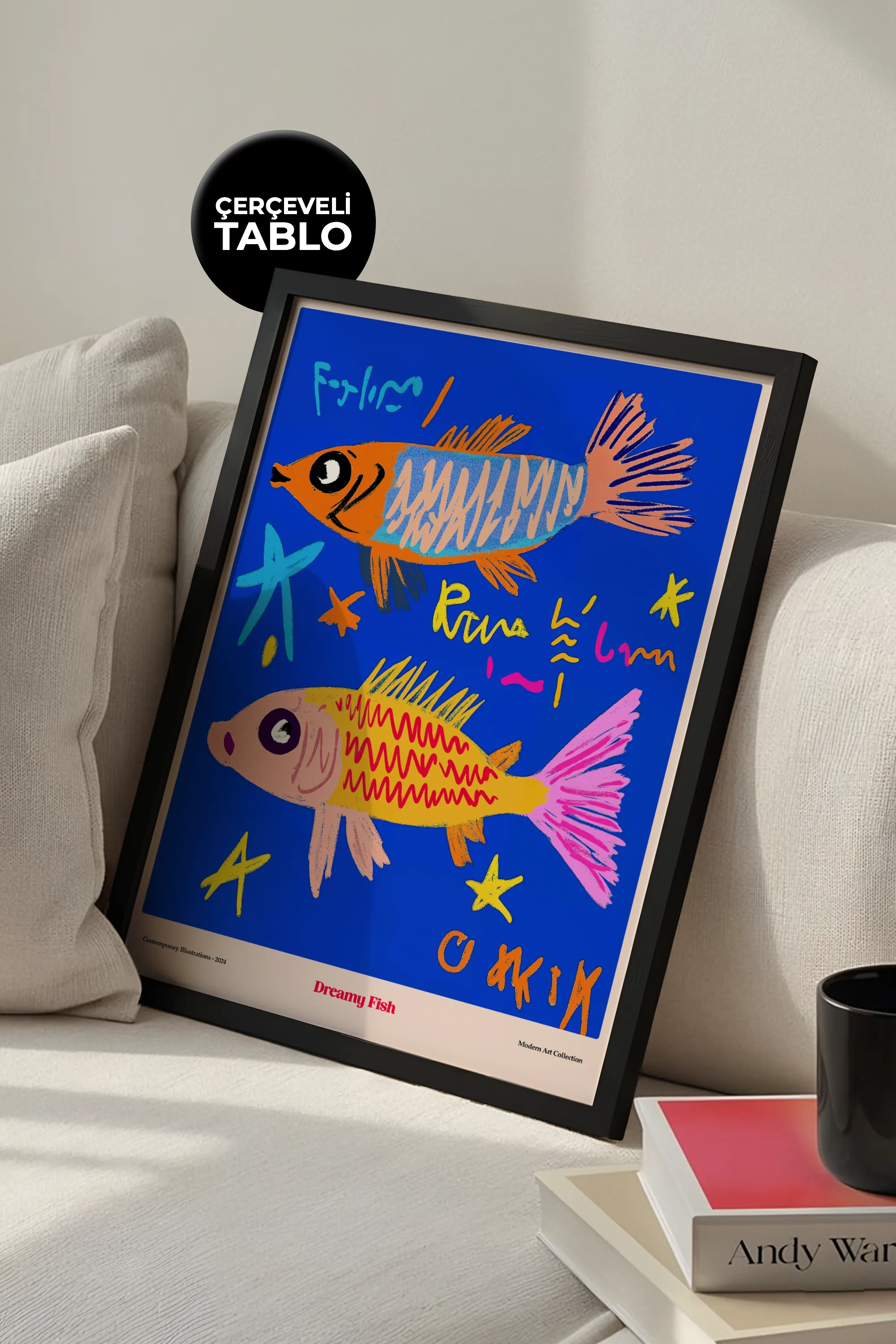 Dreamy Fish Çerçeveli Tasarım Tablo Dolce Vita Koleksiyonu
