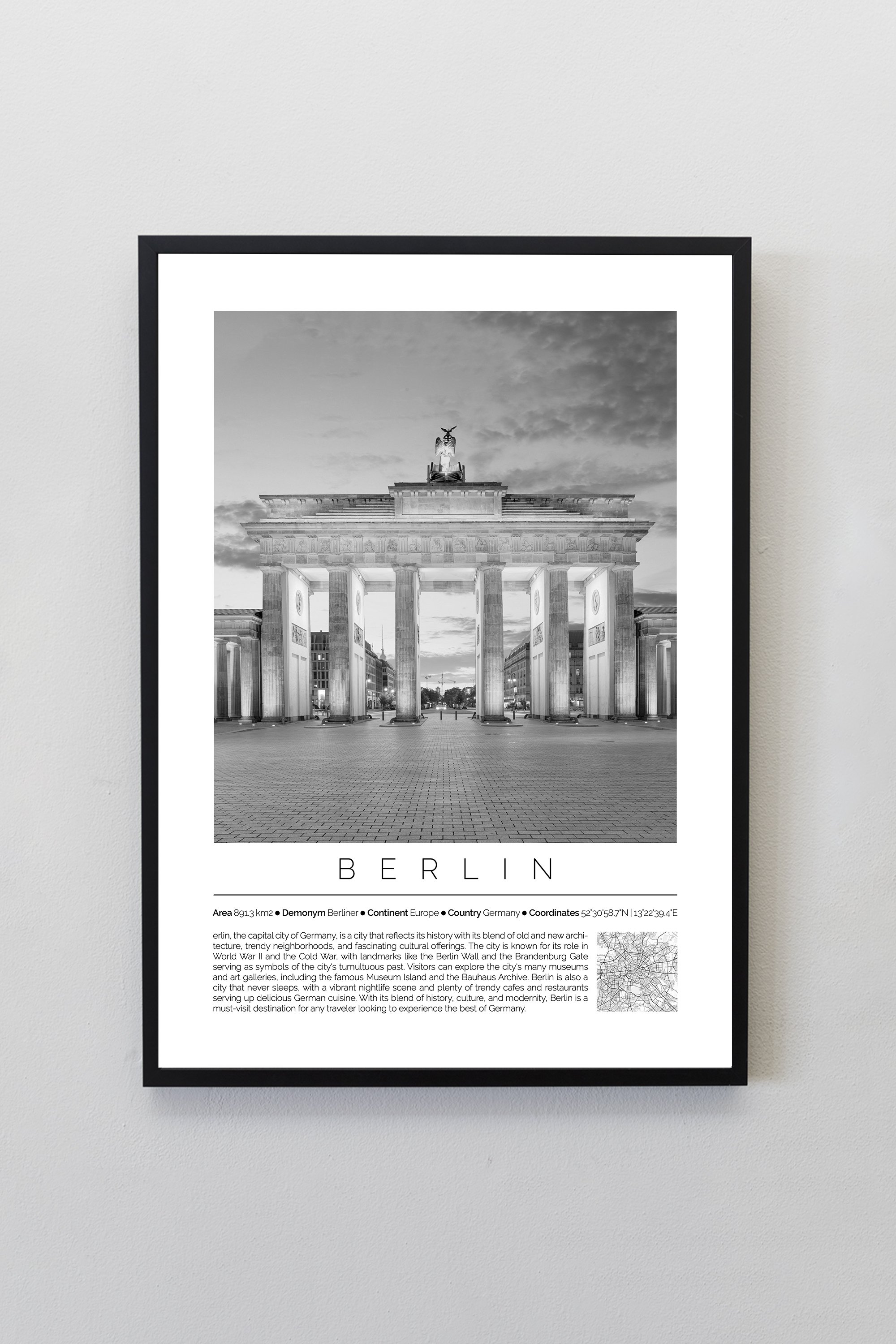 Berlin Germany Monochrome Framed Print Cities Collection