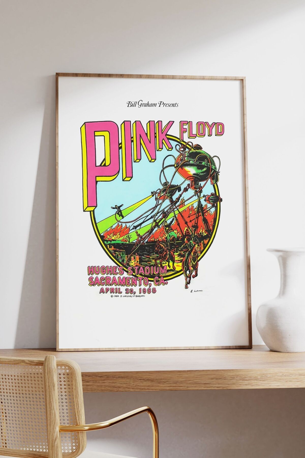 Pink Floyd Konser Tasarımlı Retro Çerçevesiz Poster No:2