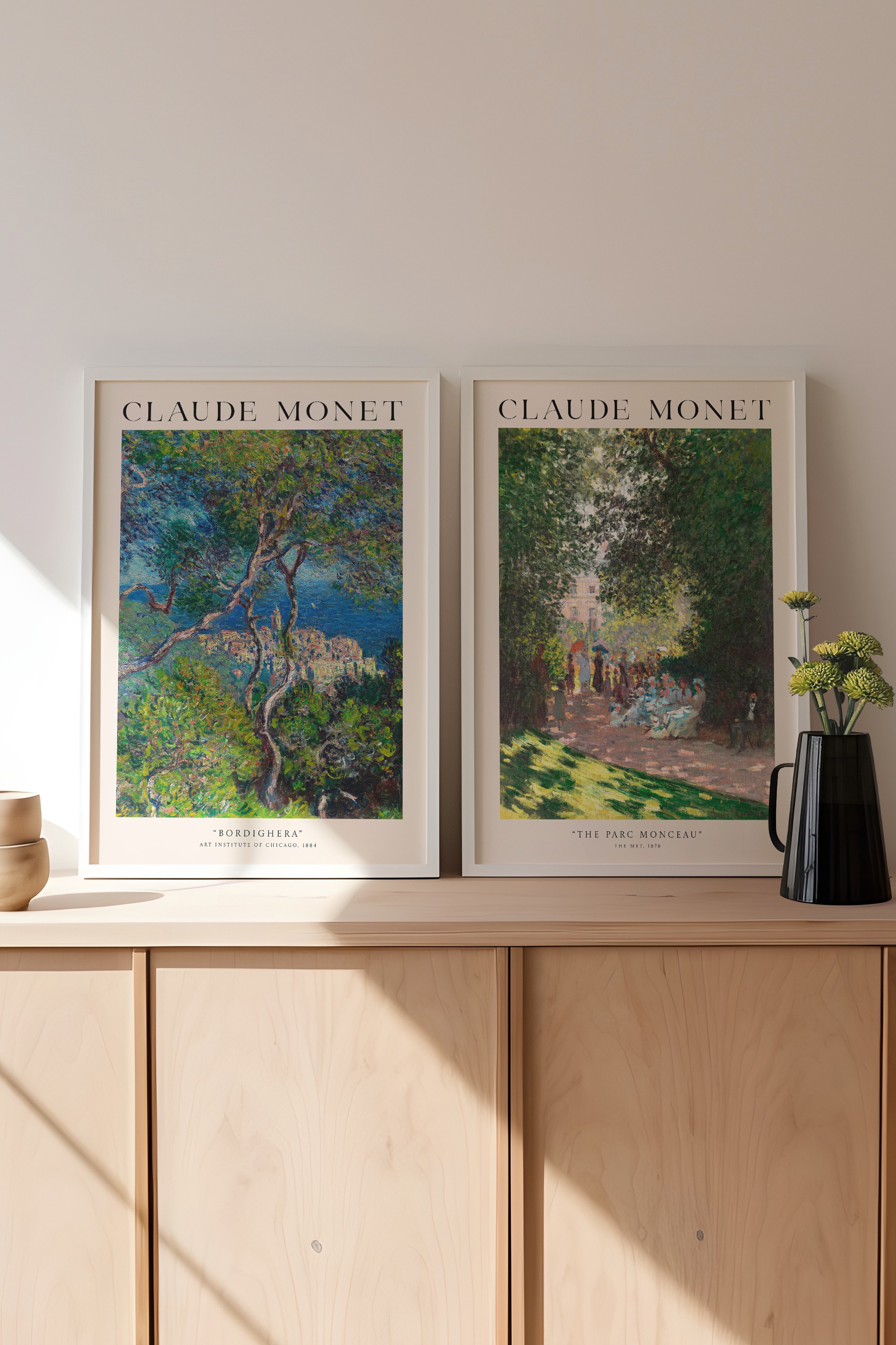 Claude Monet 2'li Çerçeveli Tablo Seti No:3