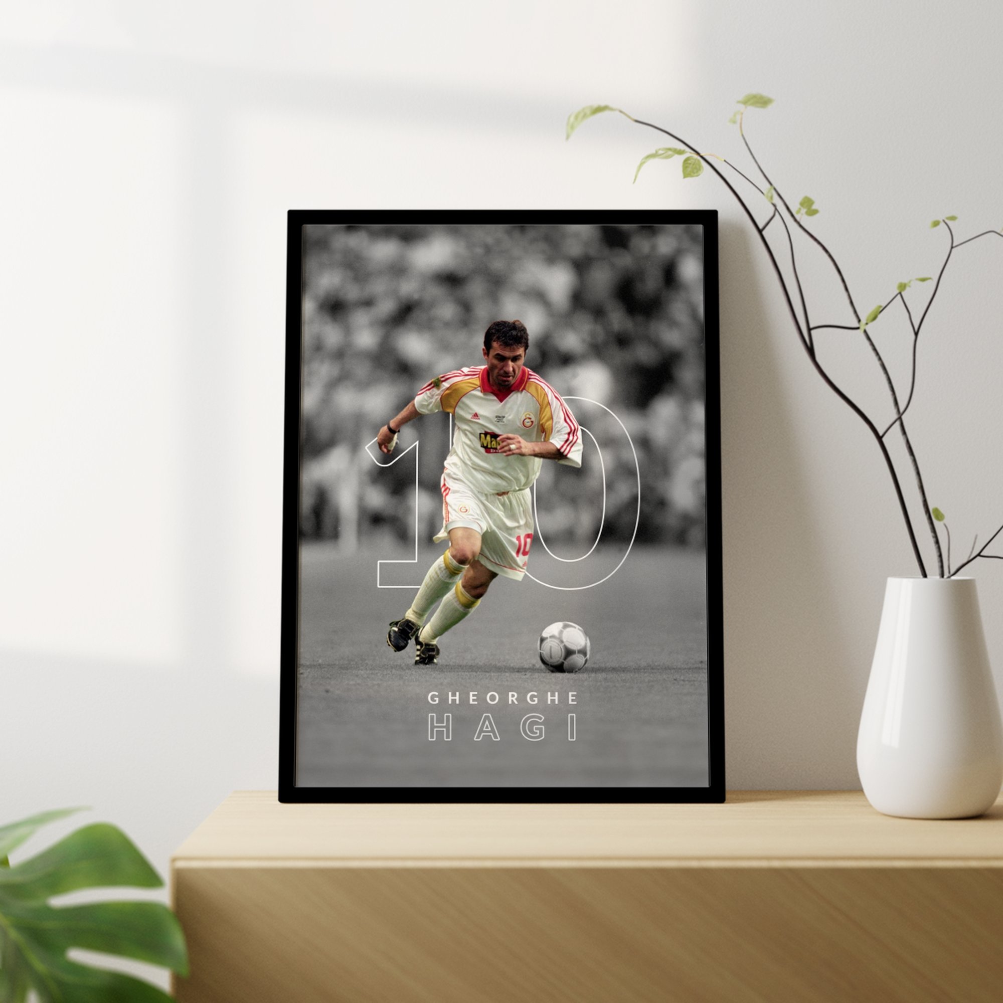 Gheorghe Hagi Galatasaray Tasarımlı Çerçevesiz Futbol Poster