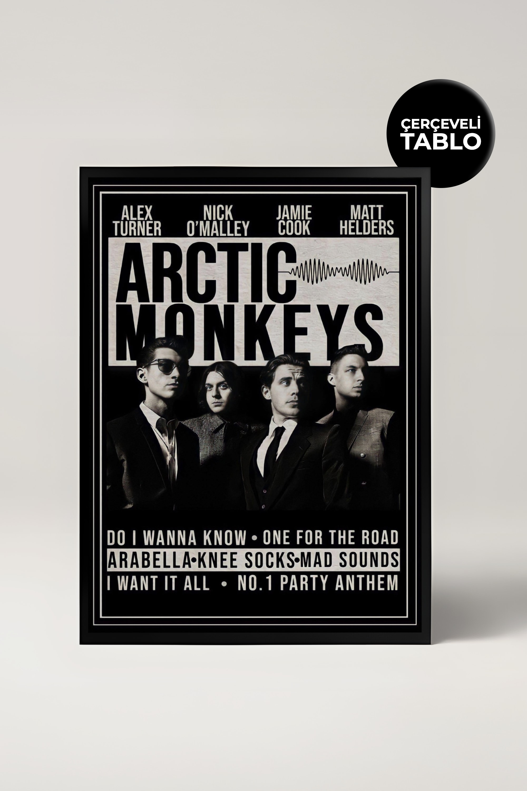 Arctic Monkeys Konser Tasarımlı Retro Çerçeveli Tasarım Tablo No:2