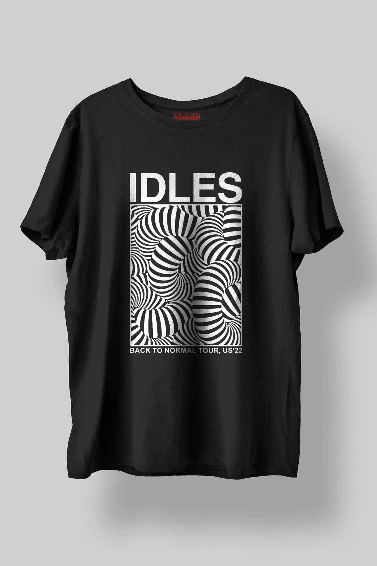 Idles Müzik Baskılı Regular Fit Unisex Siyah T-Shirt %100 Pamuk No:0154