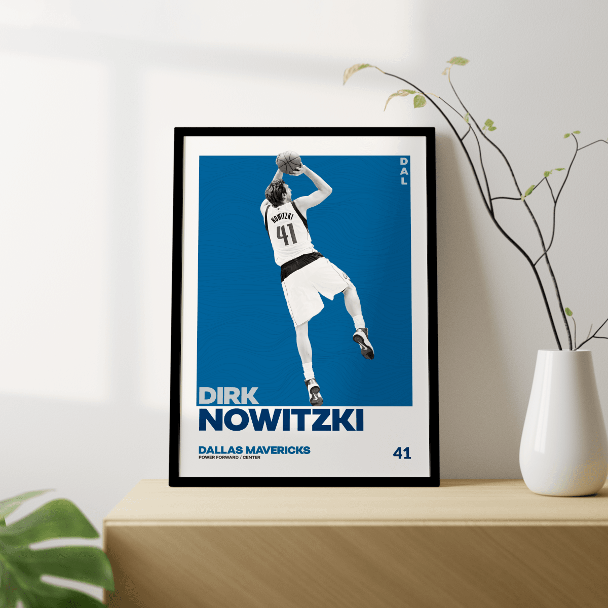 Dirk Nowitzki Tasarımlı Çerçevesiz Poster | NBA Efsaneleri Koleksiyonu