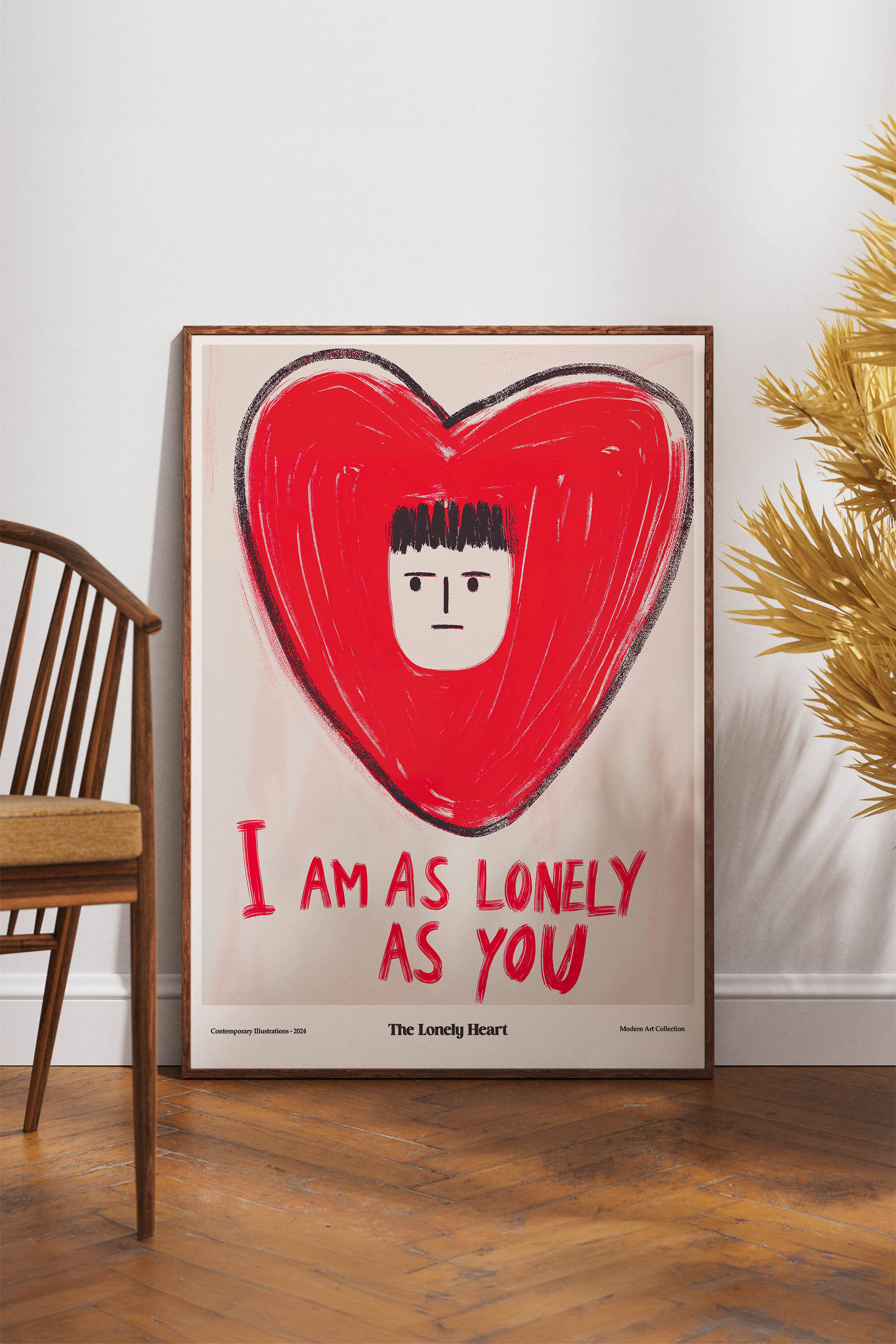 The Lonely Heart Çerçevesiz Tasarım Poster Dolce Vita Koleksiyonu