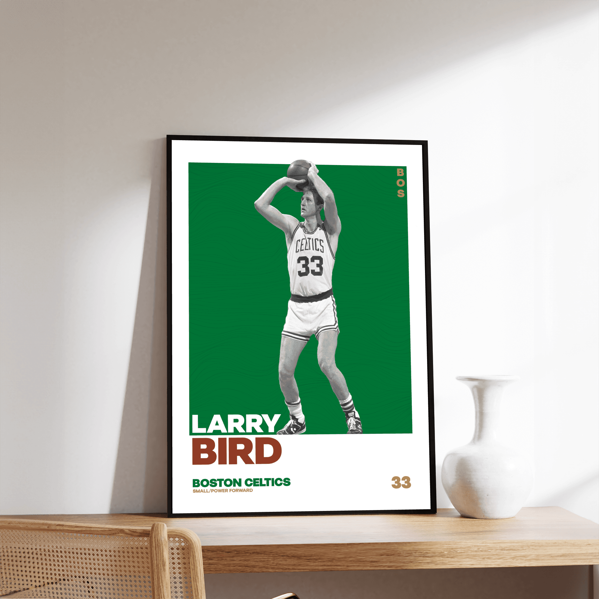 Larry Bird Tasarımlı Çerçevesiz Poster | NBA Efsaneleri Koleksiyonu