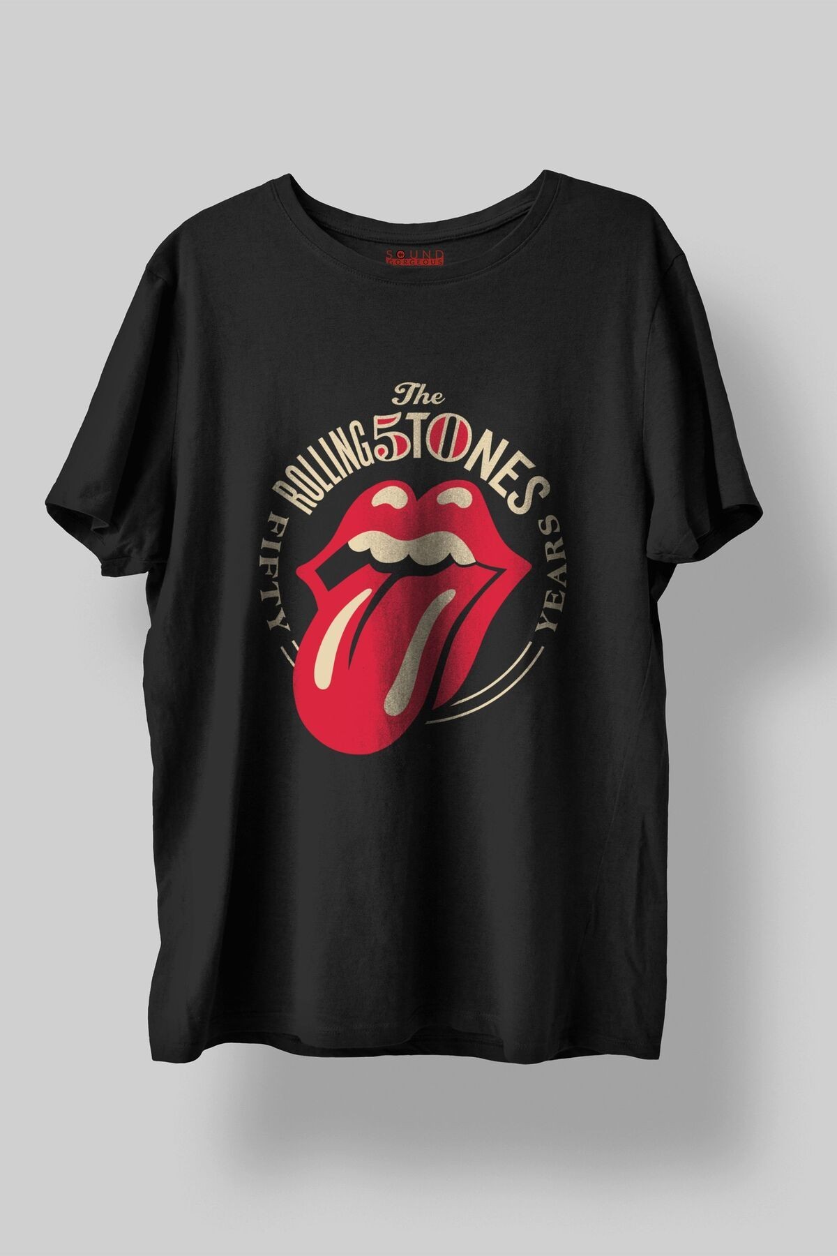 The Rolling Stones Müzik Baskılı Regular Fit Unisex Siyah T-Shirt %100 Pamuk No:0326