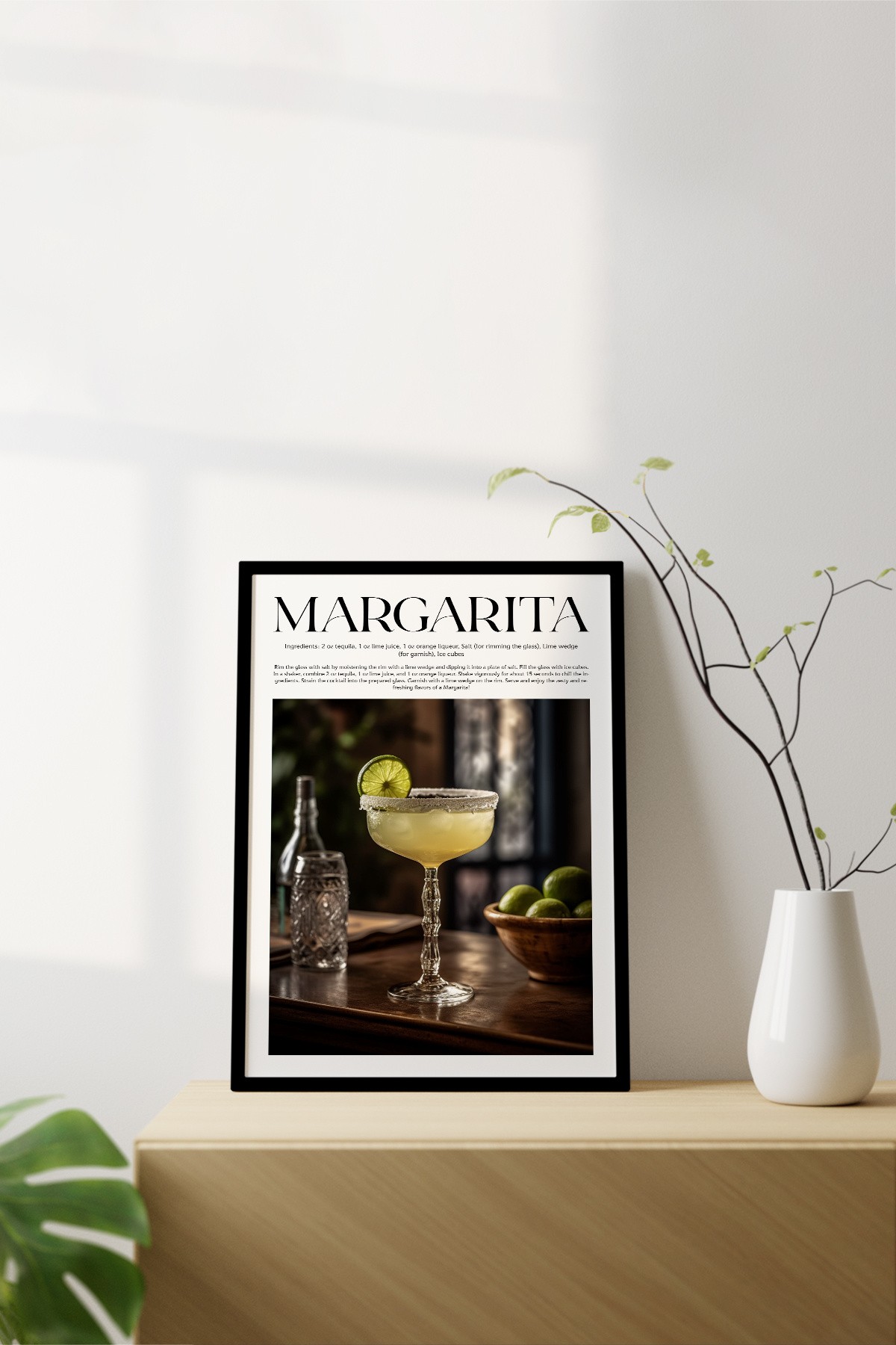 Margarita Cocktail Recipes Framed Print