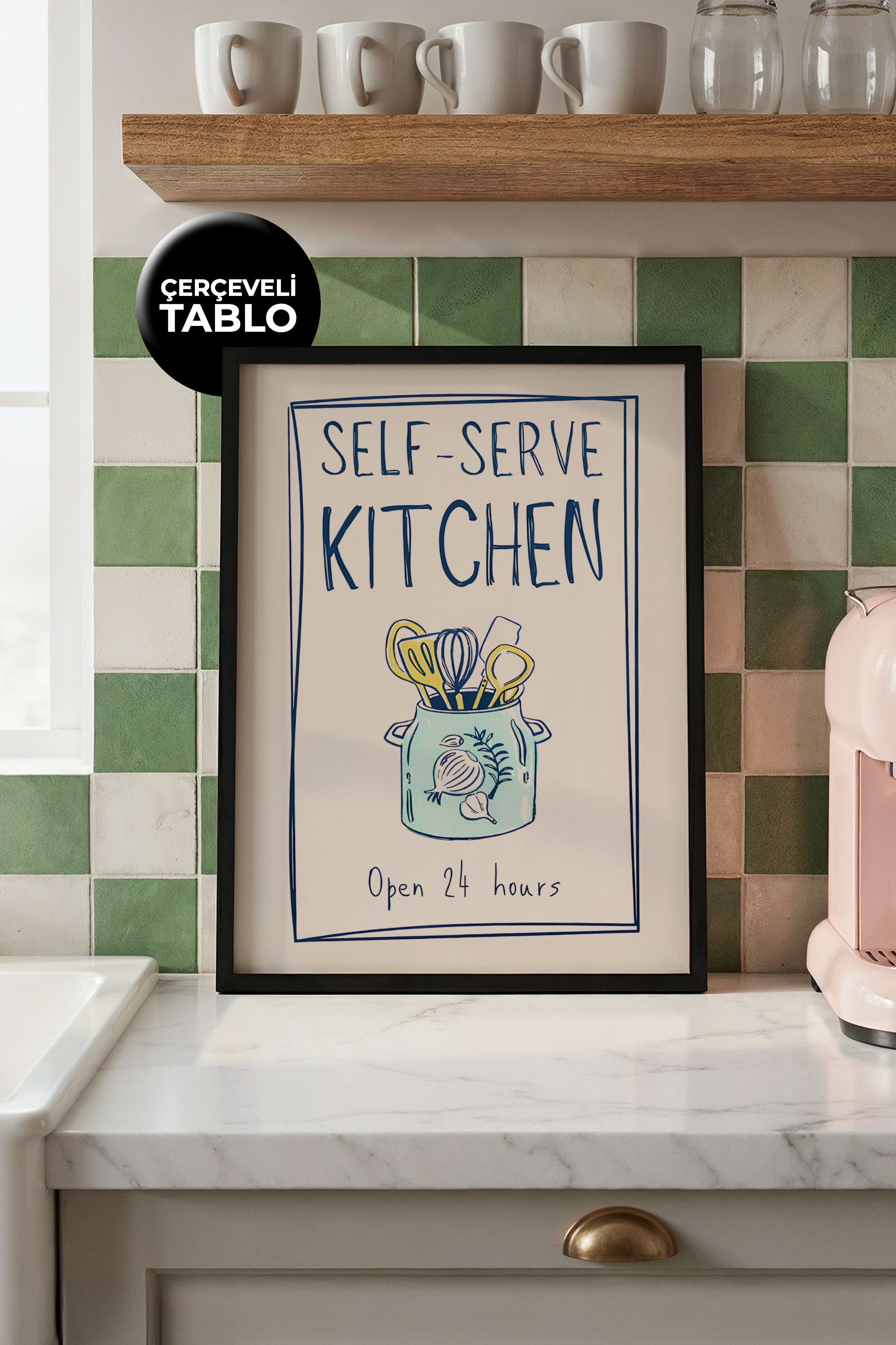 Self Serve Kitchen Tasarımlı Çerçeveli Tablo | Kitchen Koleksiyonu