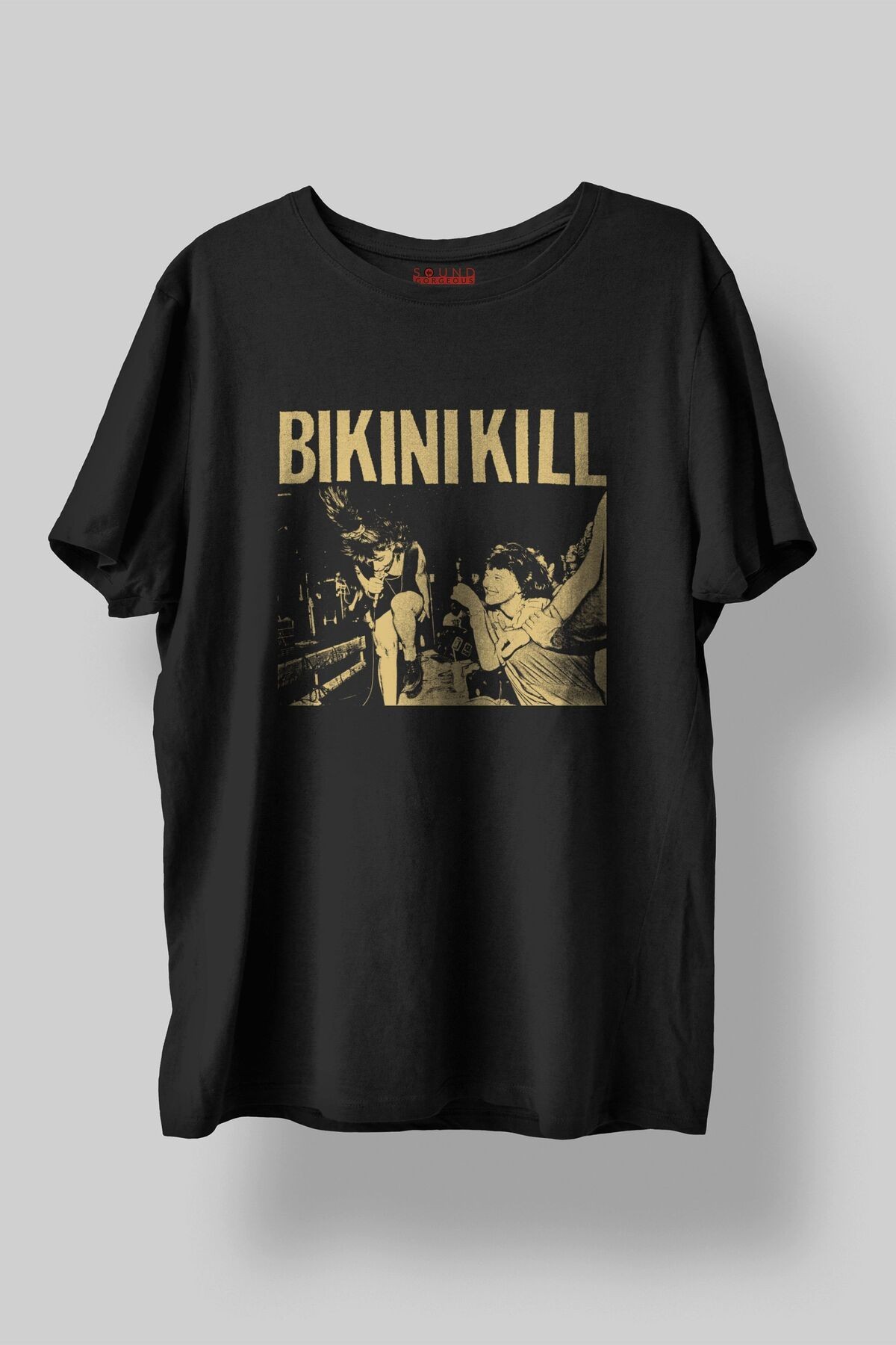 Bikini K*ll Müzik Baskılı Regular Fit Unisex Siyah T-Shirt %100 Pamuk No:0045