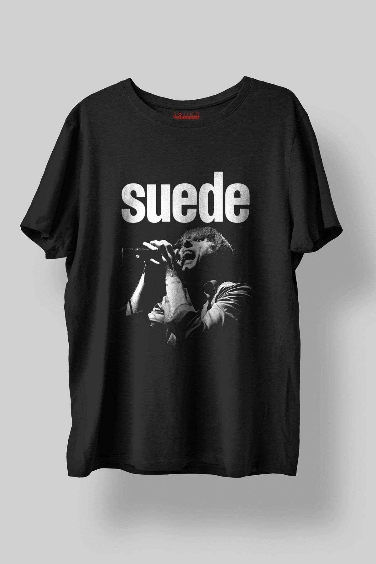 Suede Müzik Baskılı Regular Fit Unisex Siyah T-shirt %100 Pamuk No:0342