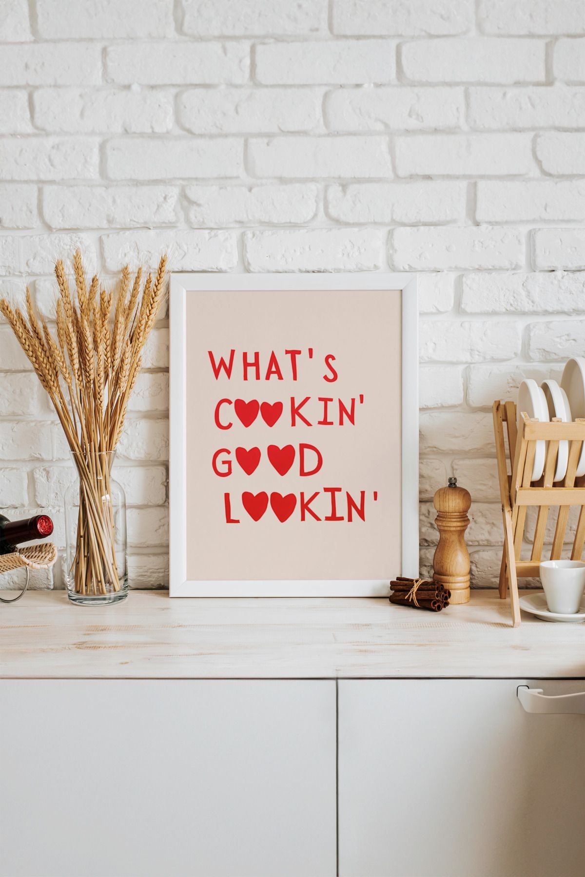 Whats Cookin Good Looking Tasarımlı Çerçevesiz Poster | Kitchen Koleksiyonu