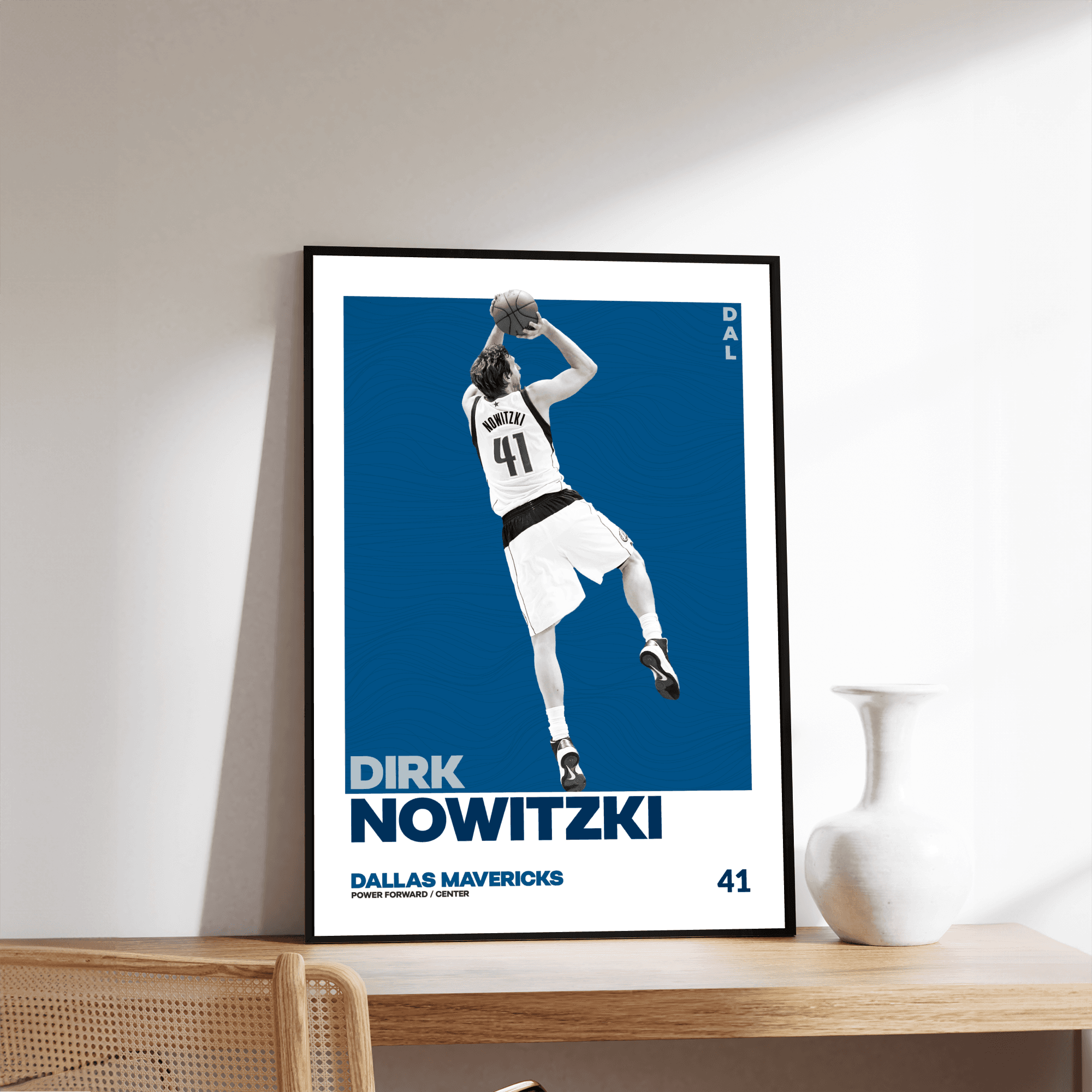 Dirk Nowitzki Tasarımlı Çerçevesiz Poster | NBA Efsaneleri Koleksiyonu