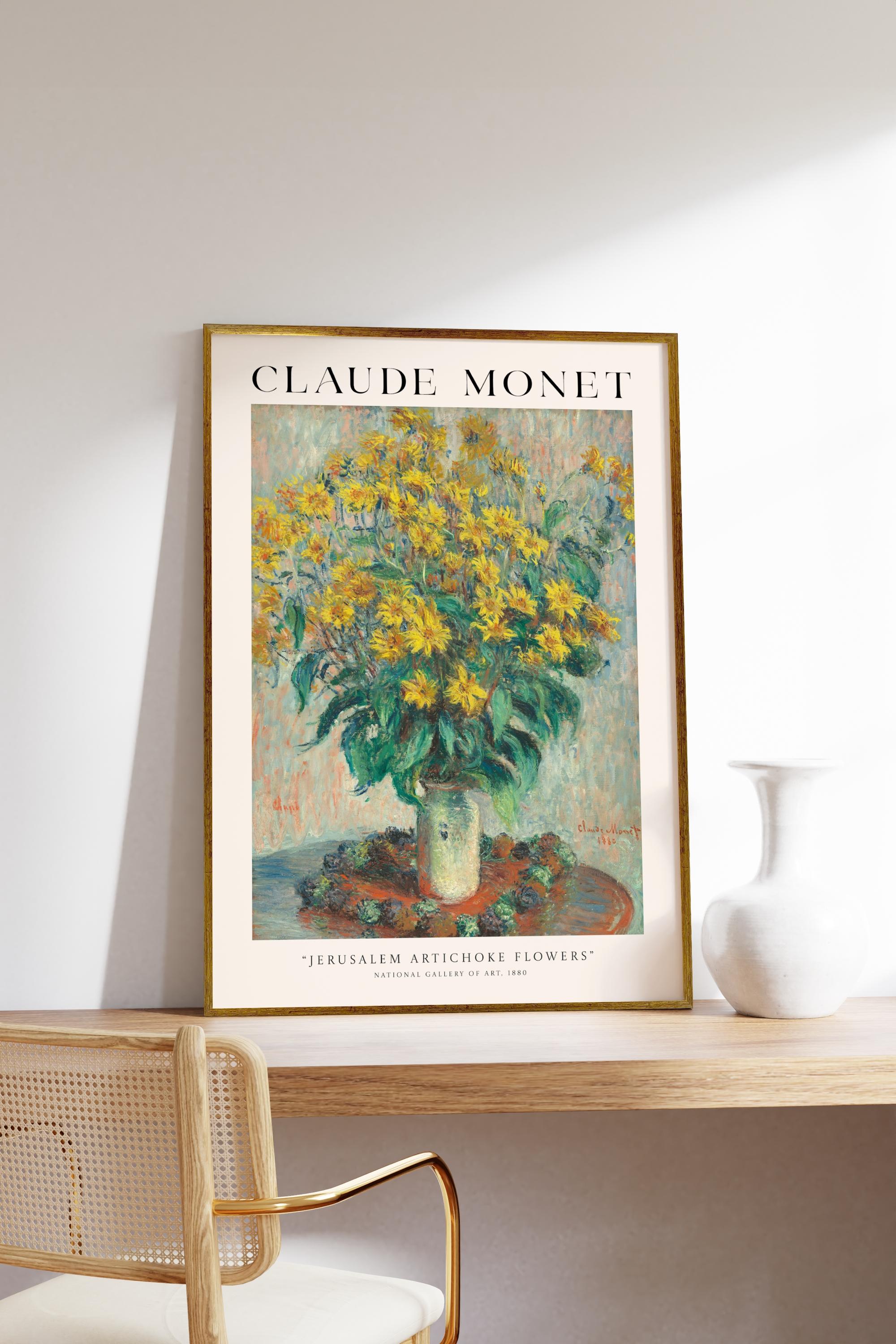 Claude Monet Jerusalem Artichoke Flowers Çerçevesiz Poster