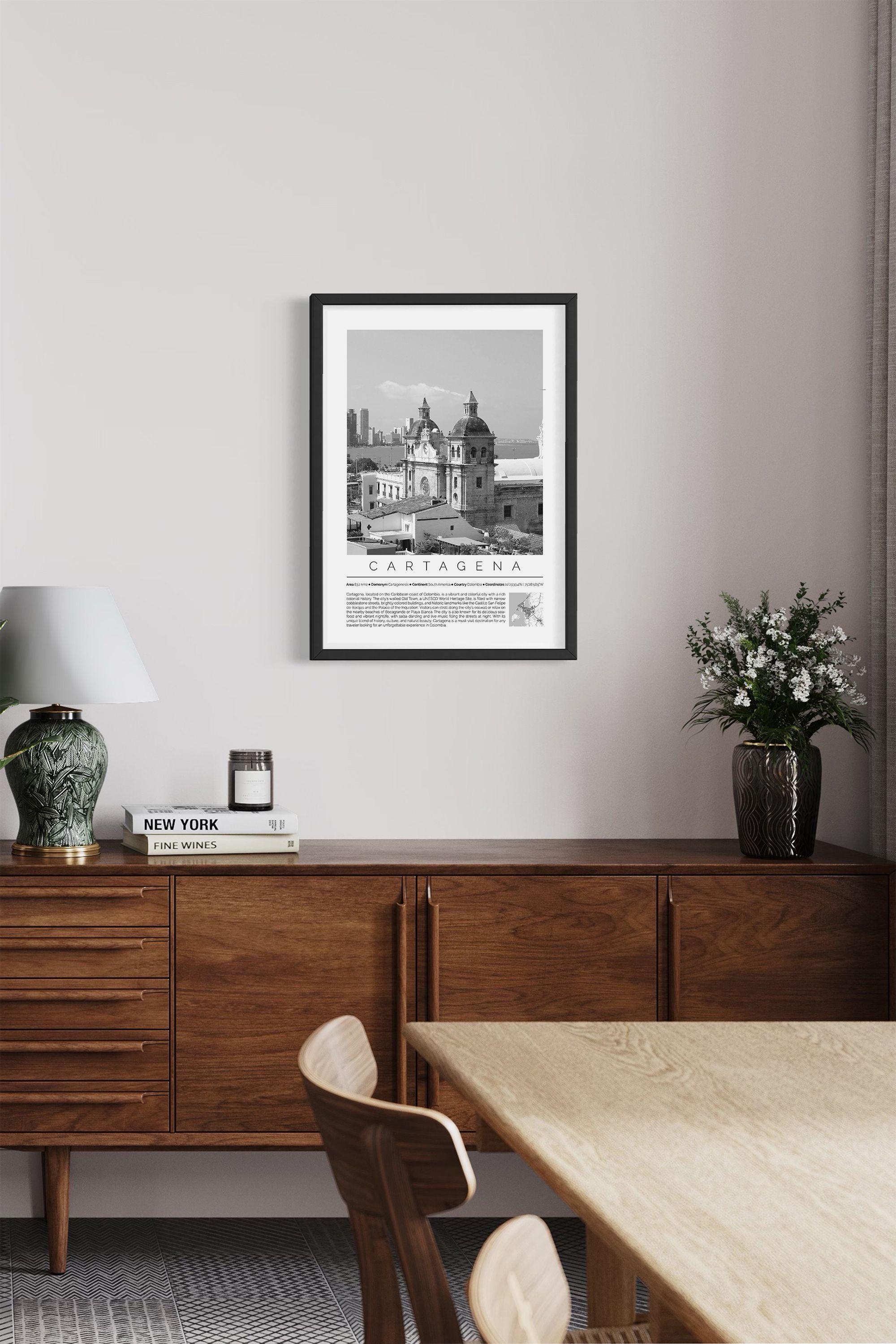 Cartagena Colombia Monochrome Framed Print Cities Collection