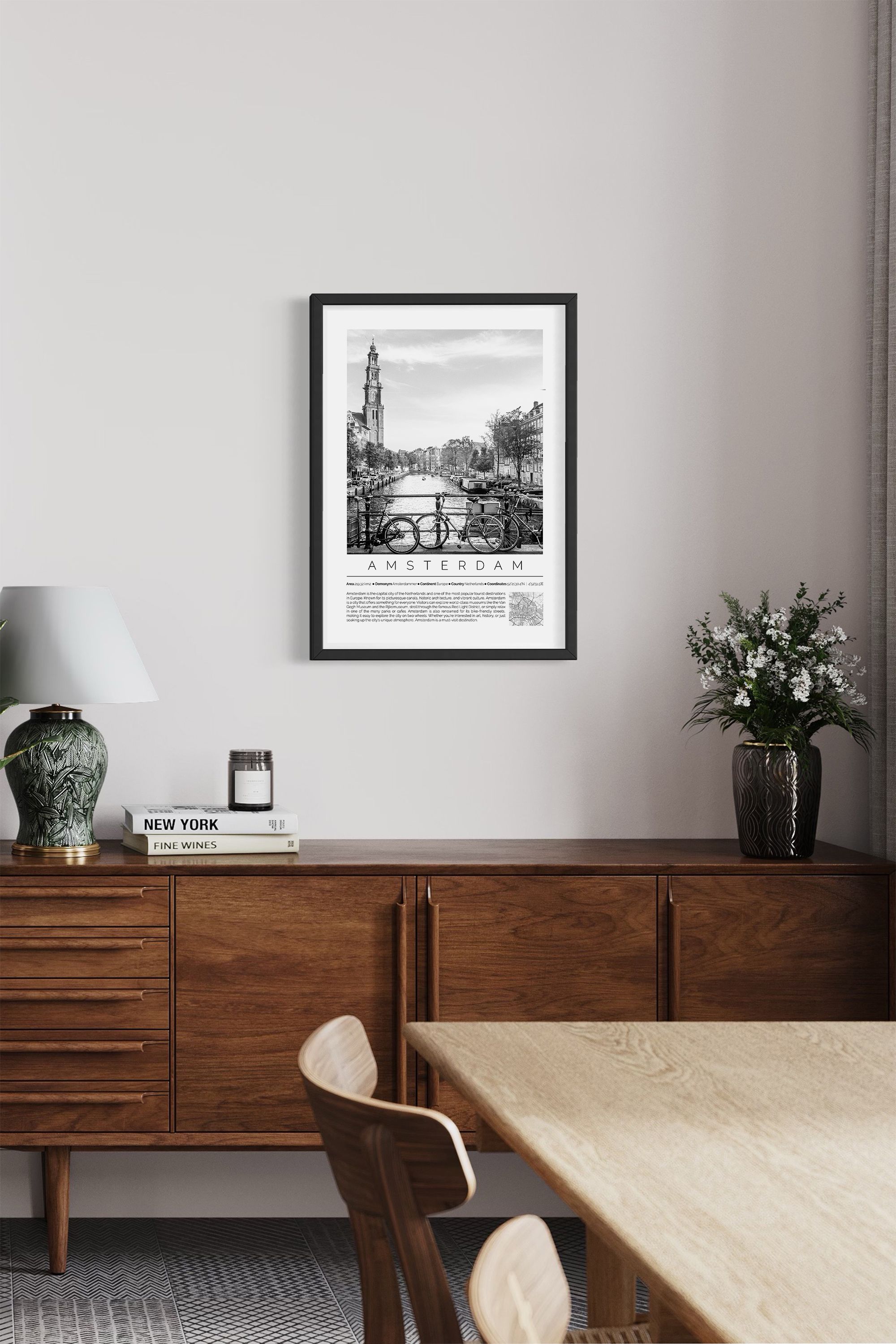 Amsterdam Netherlands Monochrome Framed Print Cities Collection