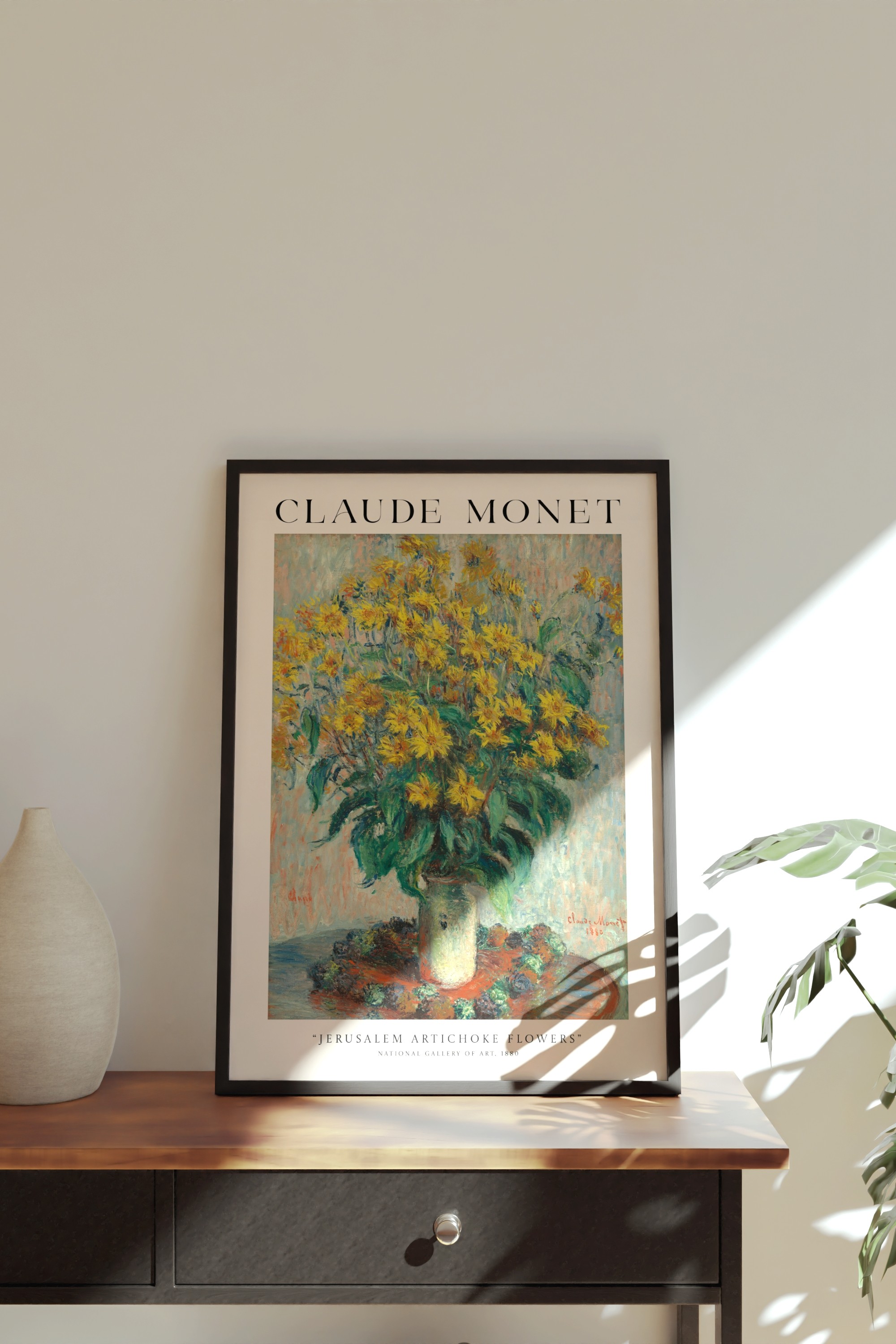Claude Monet Jerusalem Artichoke Flowers Çerçeveli Tablo