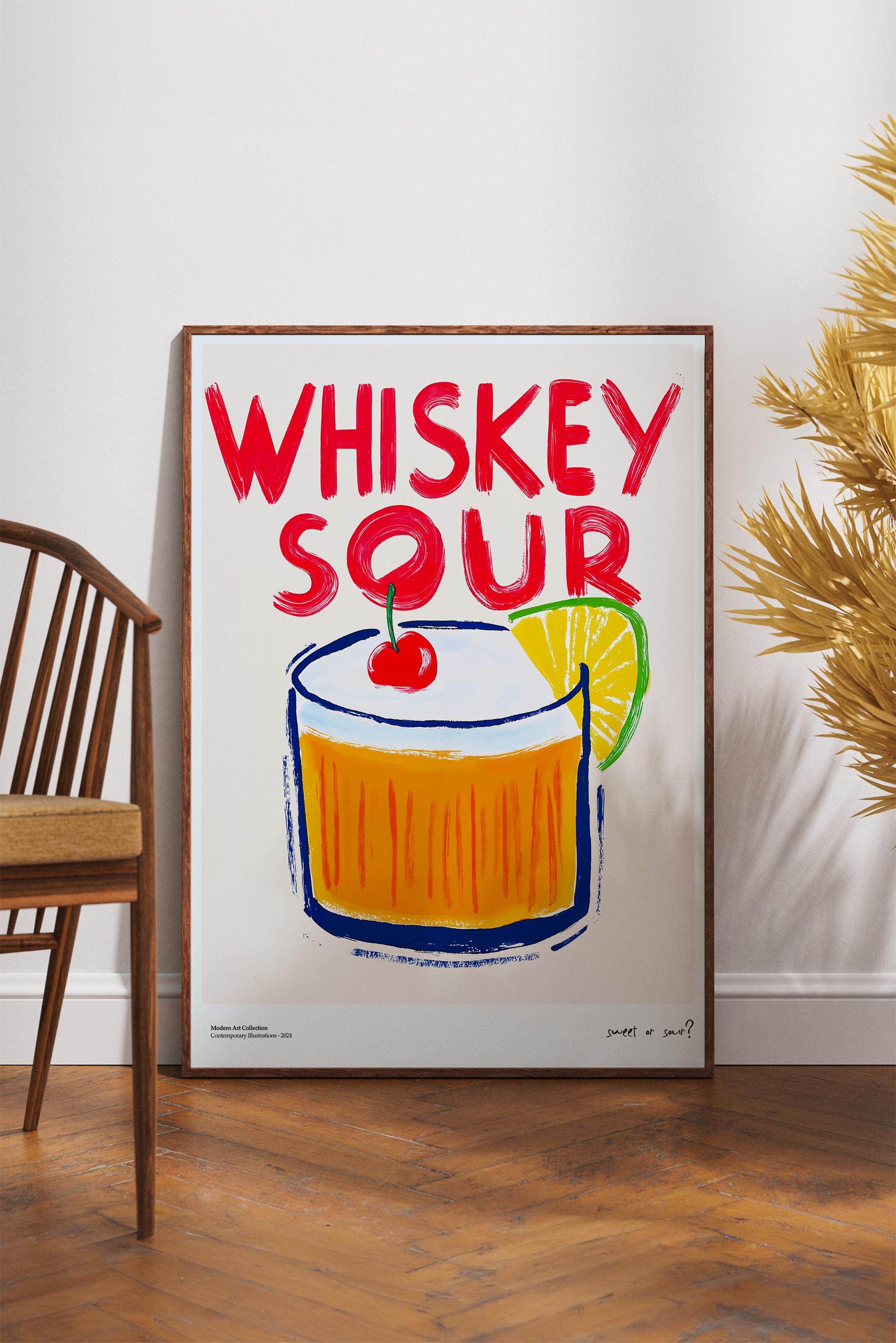 Whiskey Sour Çerçevesiz Tasarım Poster Dolce Vita Koleksiyonu