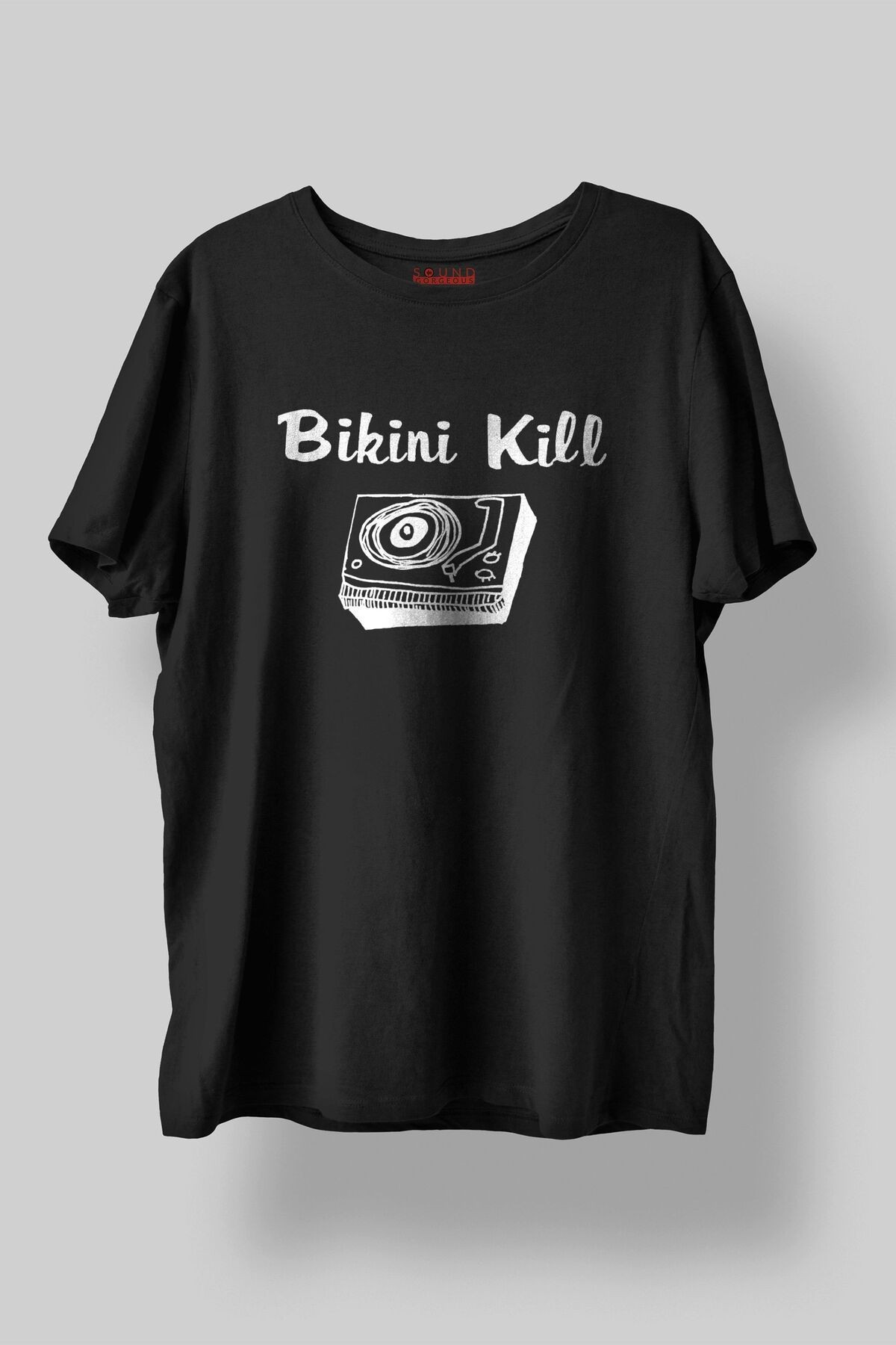 Bikini K*ll Müzik Baskılı Regular Fit Unisex Siyah T-Shirt %100 Pamuk No:0049