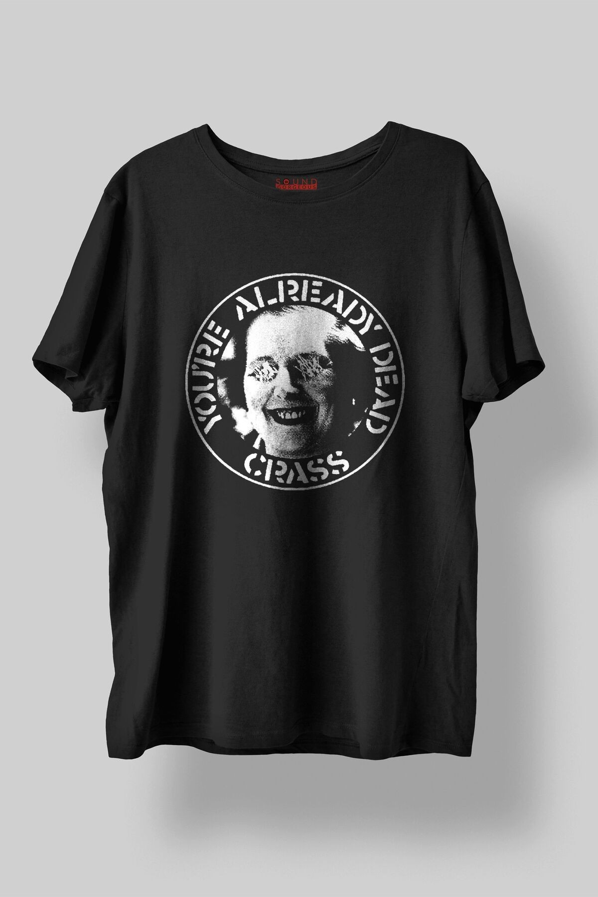 Crass Müzik Baskılı Regular Fit Unisex Siyah T-Shirt %100 Pamuk No:0105