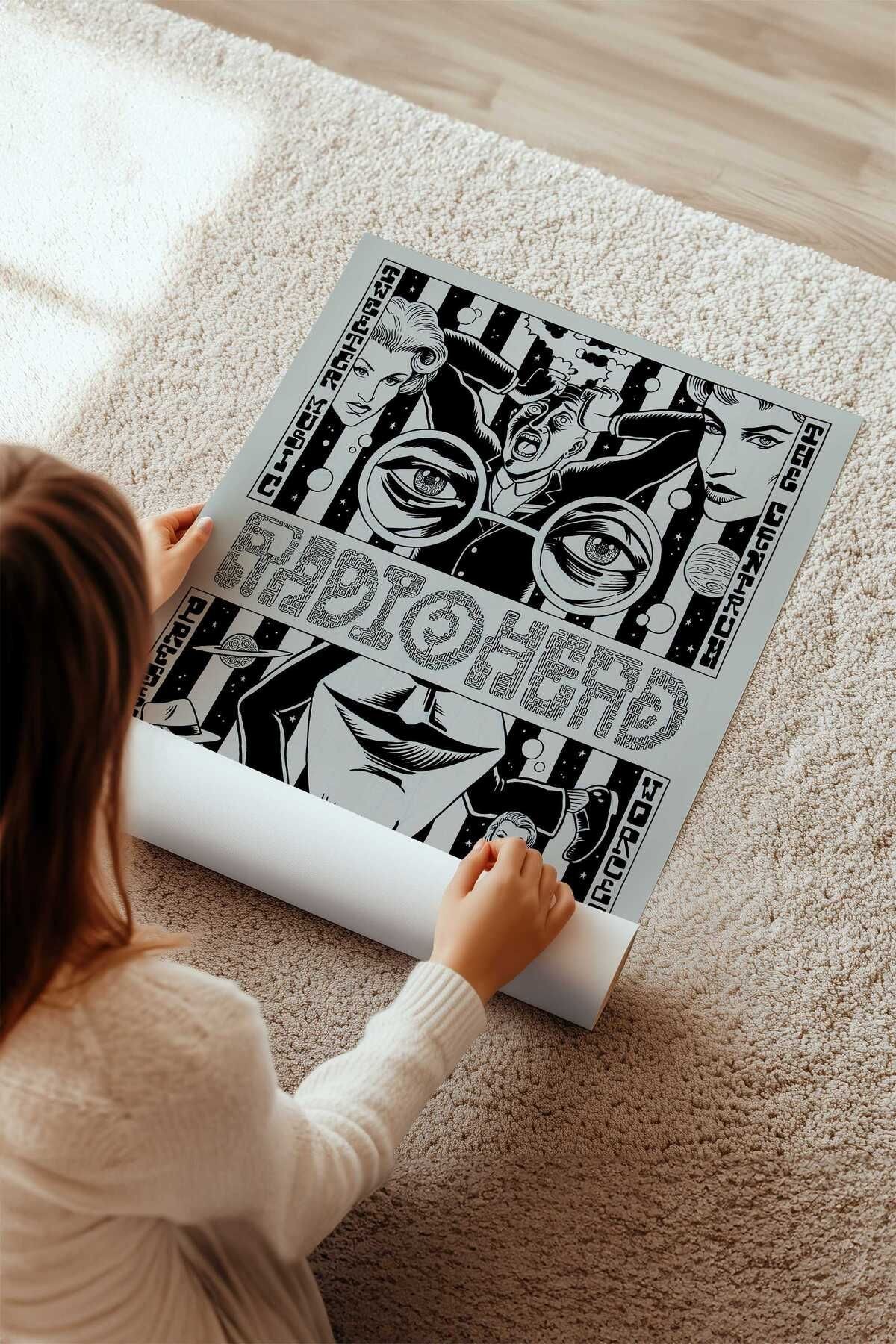 Radiohead Konser Tasarımlı Retro Çerçevesiz Poster No:2
