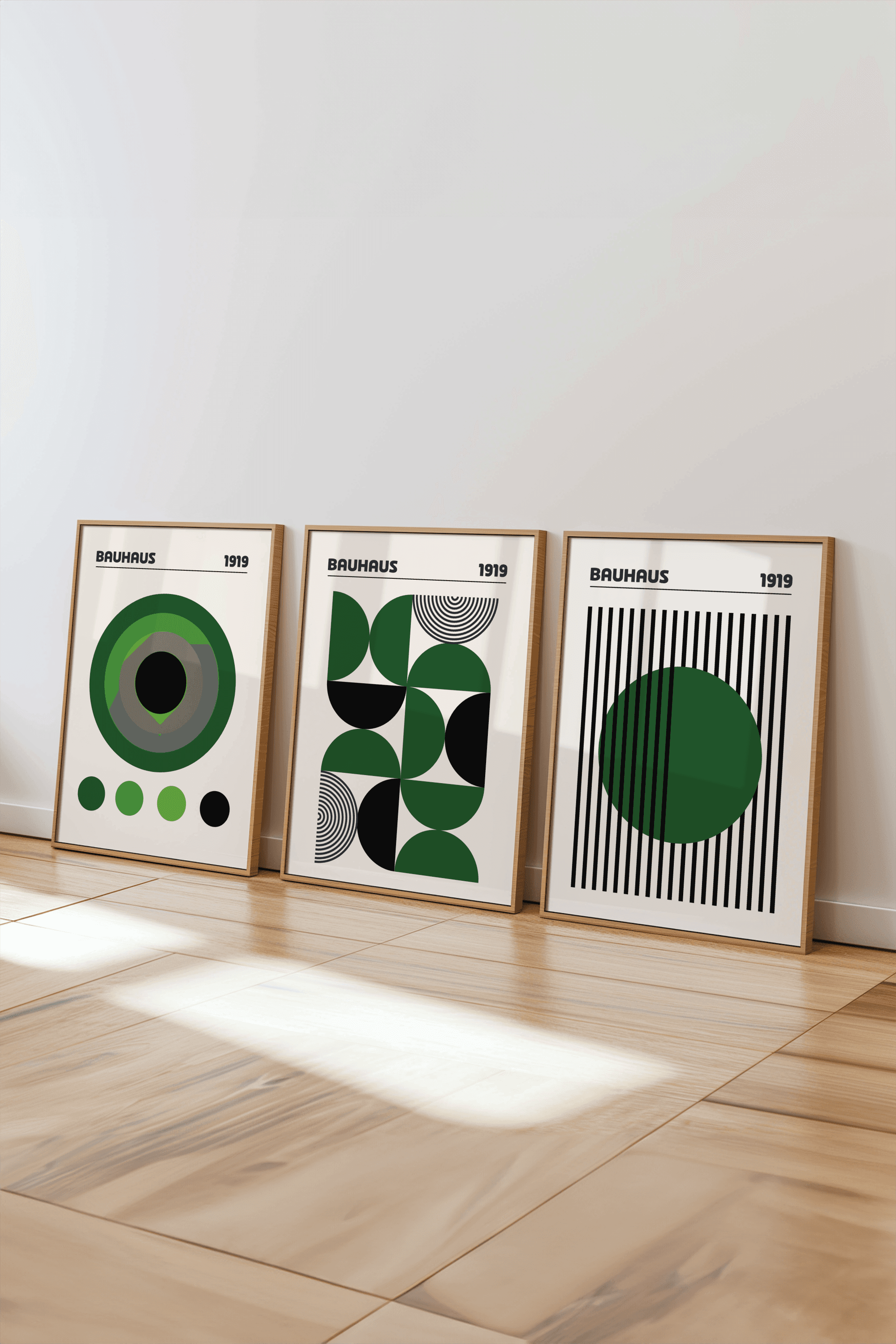 Bauhaus Koleksiyonu No: 11 Tasarımlı 3'lü Çerçevesiz Poster Seti