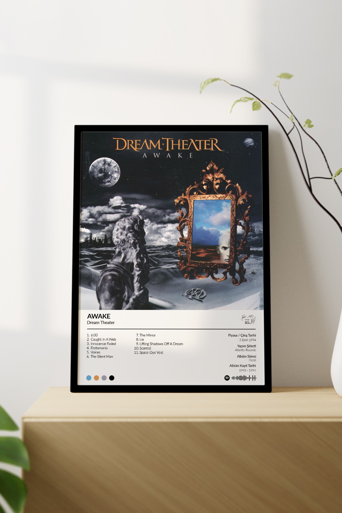 Dream Theater Awake Albümü Çerçevesiz Albüm Tasarımlı Spotify Poster