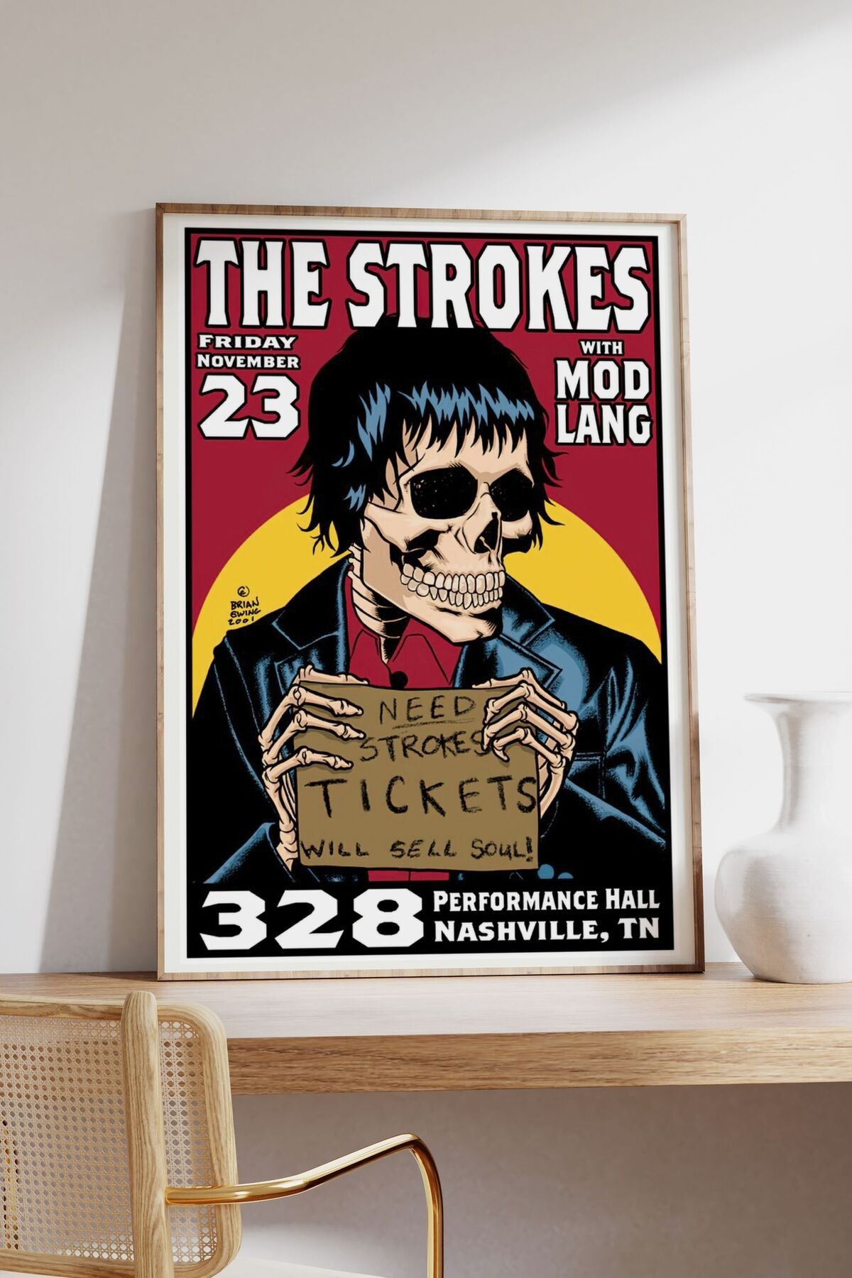 The Strokes Konser Tasarımlı Retro Çerçevesiz Poster No:1