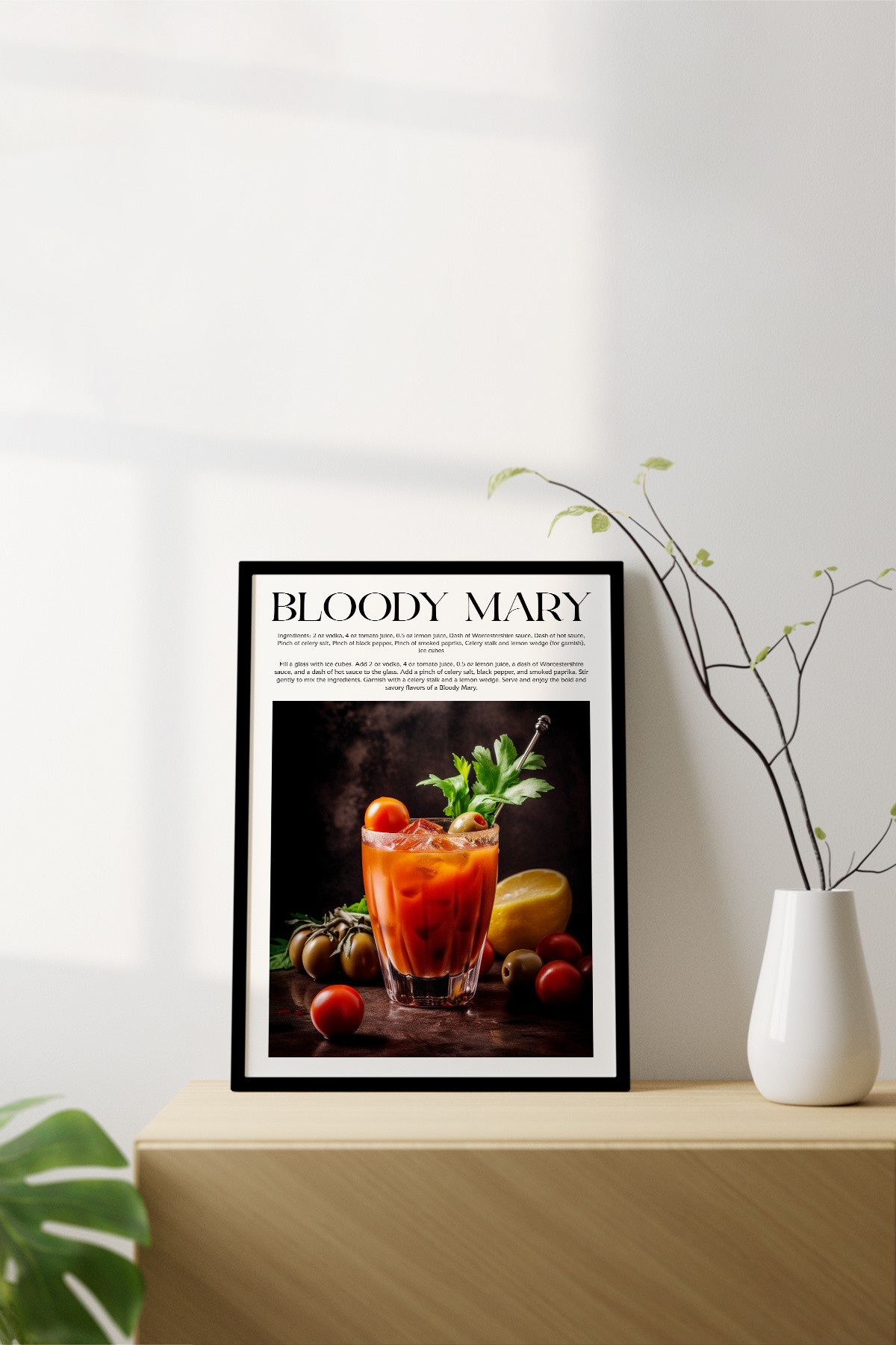 Bloody Mary Tasarımlı Kokteyl Koleksiyonu Çerçevesiz Poster