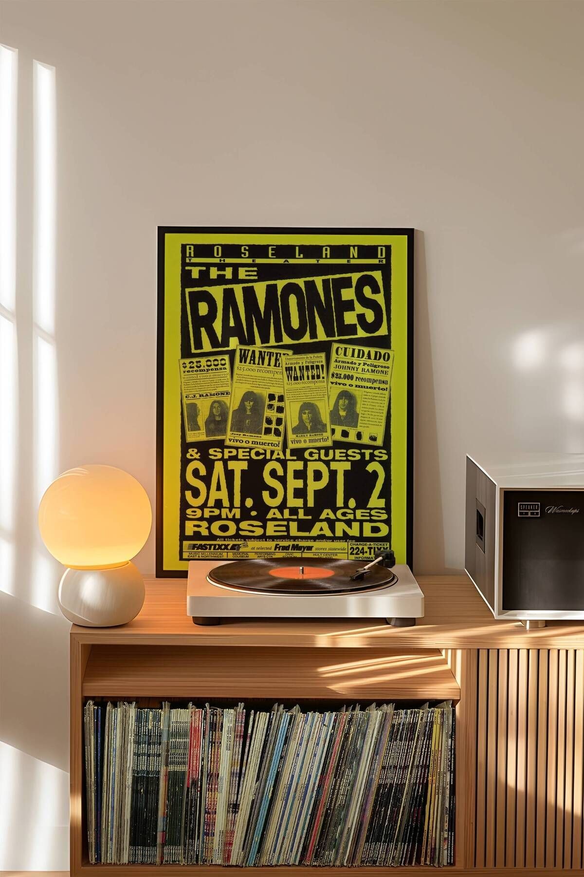 The Ramones Konser Tasarımlı Retro Çerçevesiz Poster