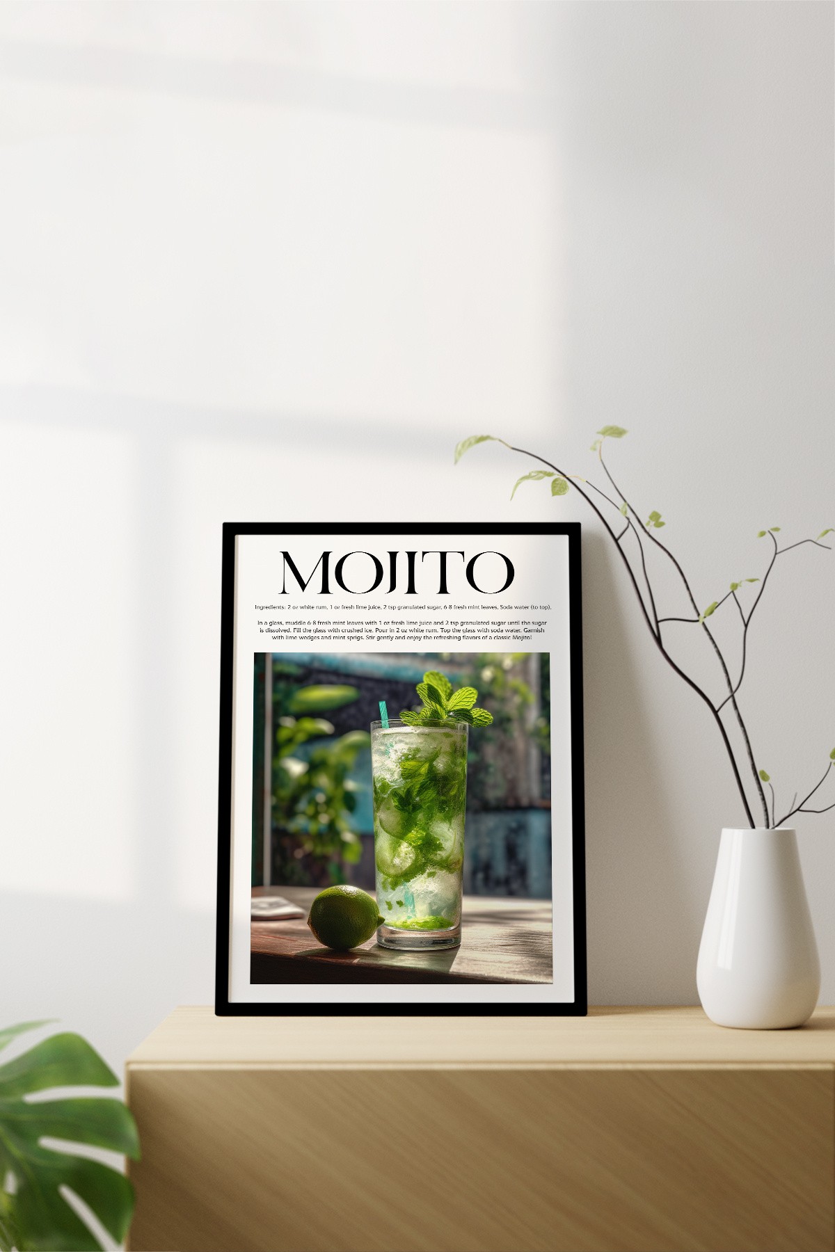 Mojito Cocktail Recipes Framed Print