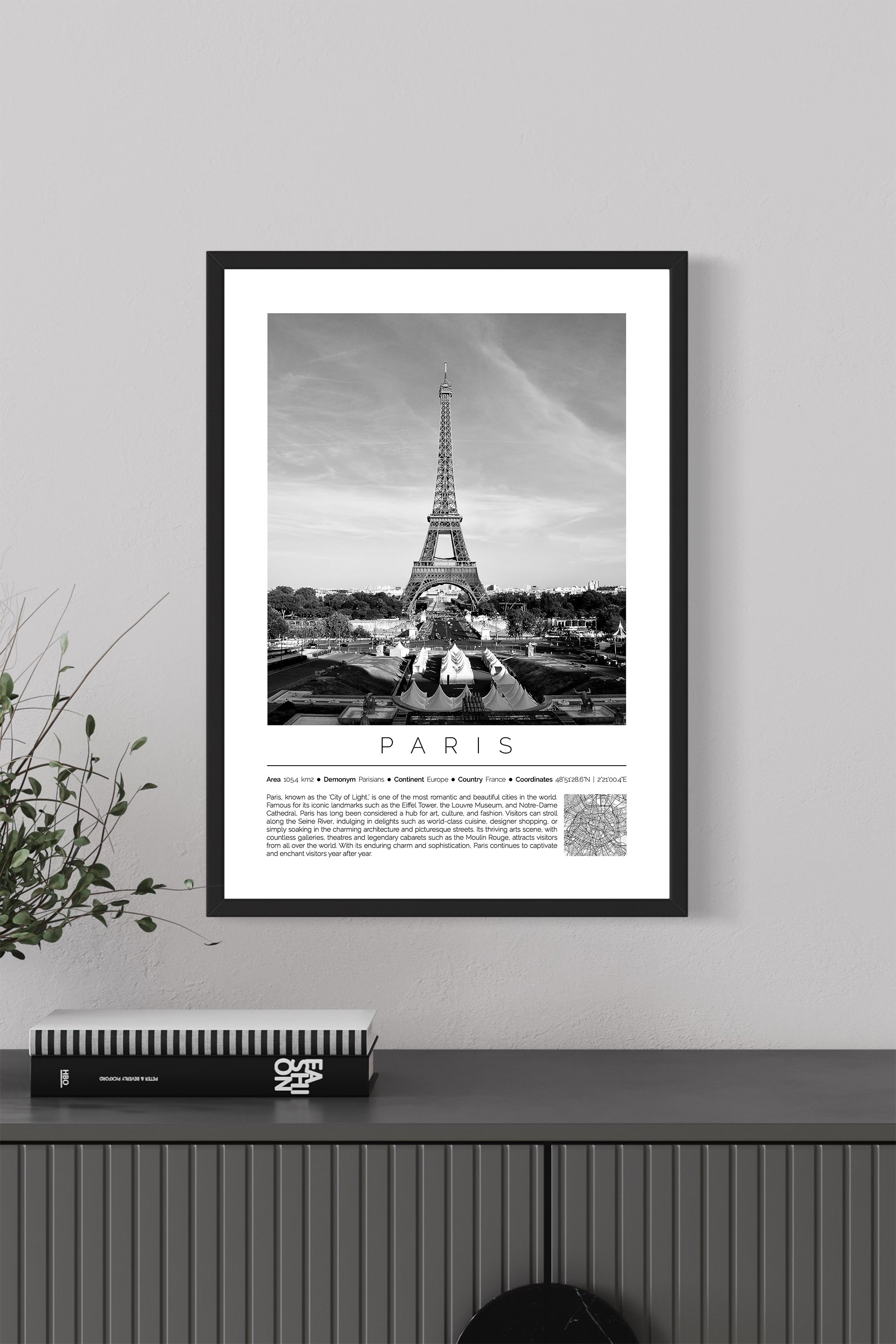 Paris France Monochrome Framed Print Cities Collection