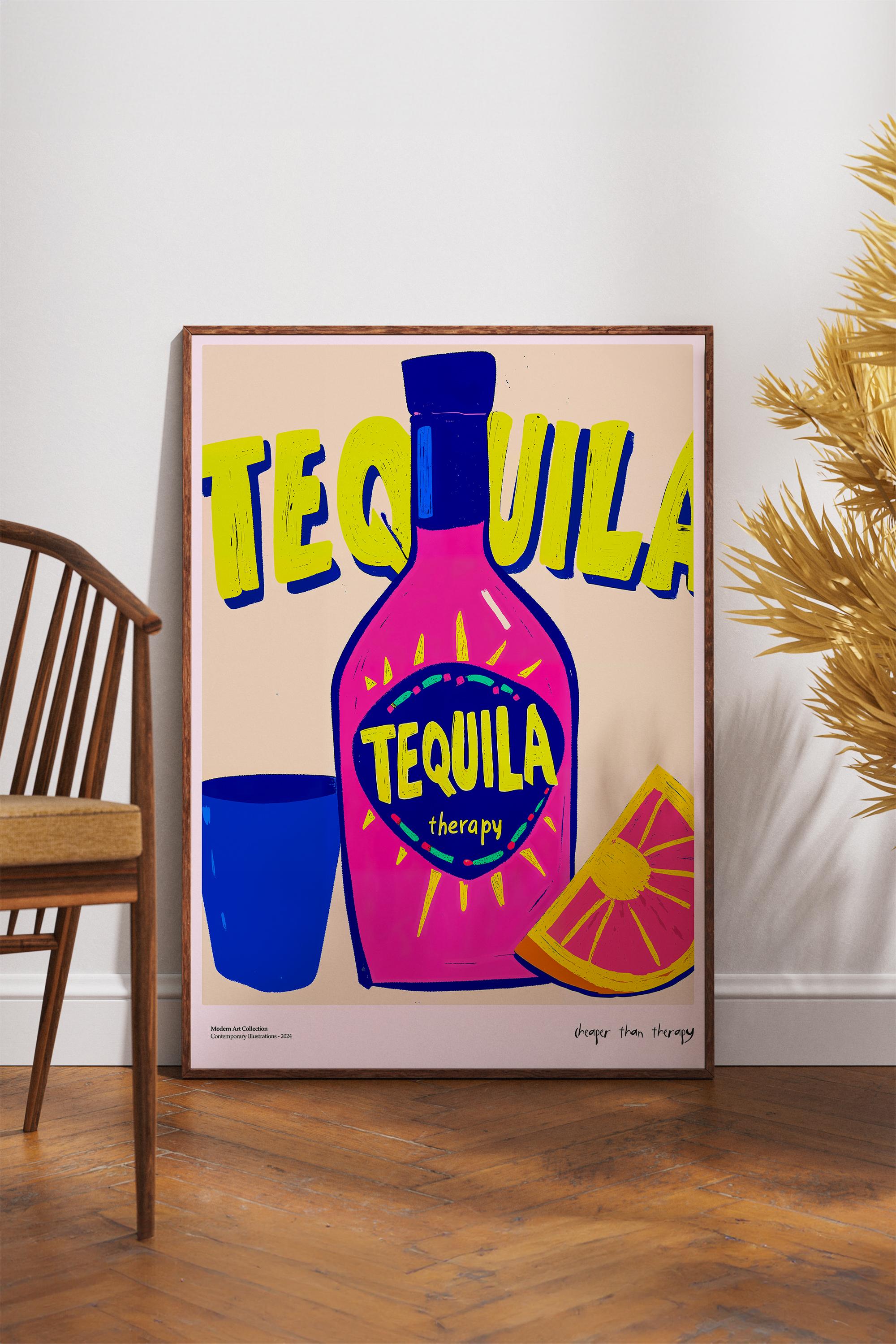 Tequila Therapy Çerçevesiz Tasarım Poster Dolce Vita Koleksiyonu