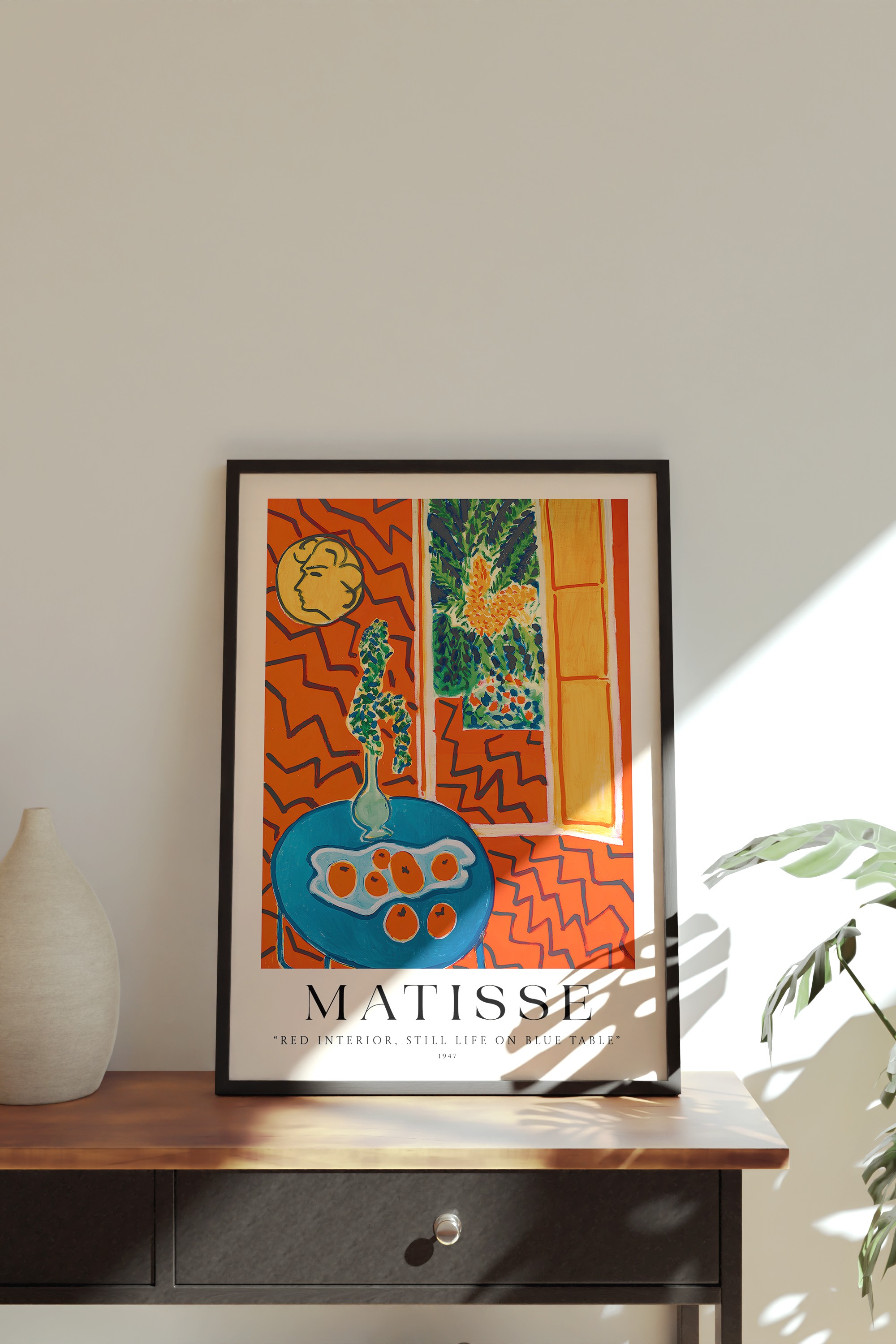 Henri Matisse Red Interior, Still Life on Blue Table Çerçeveli Tablo