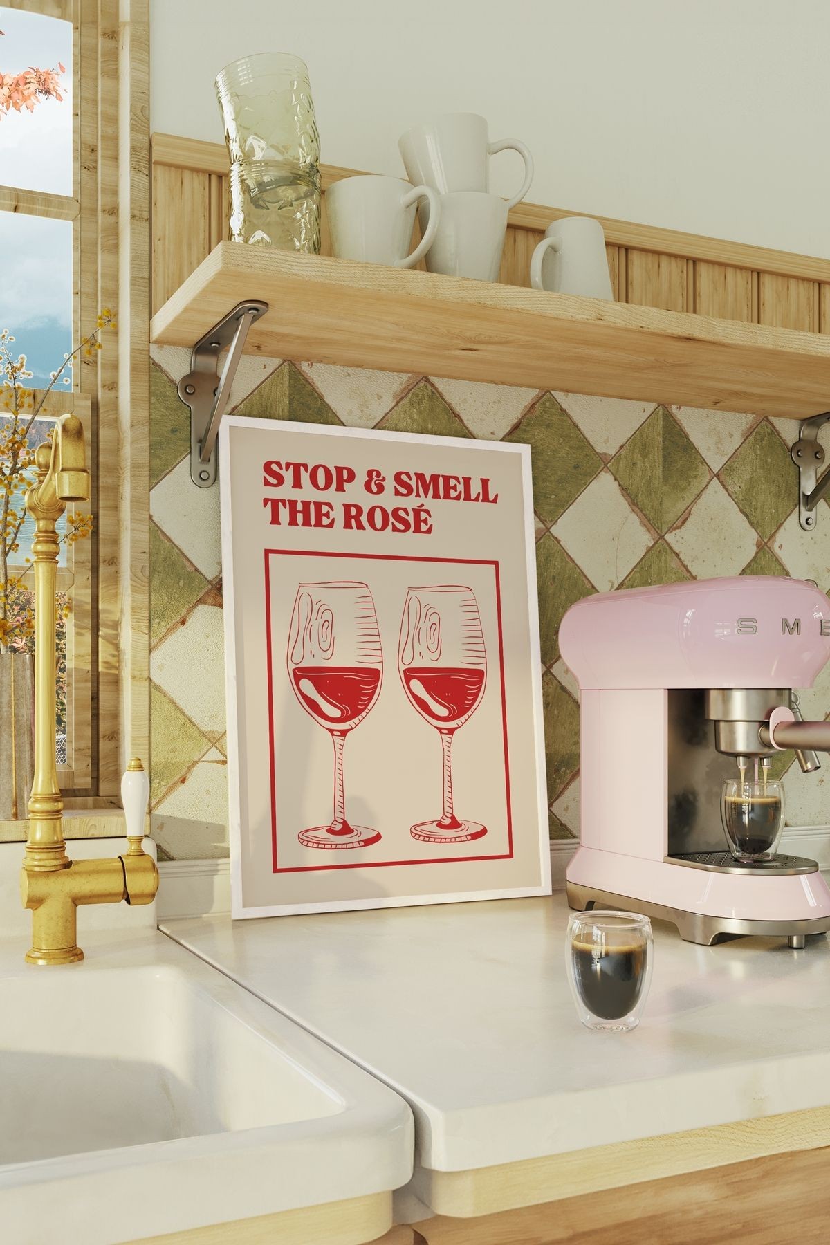 Stop And Smell The Rose Tasarımlı Çerçevesiz Poster | Kitchen Koleksiyonu