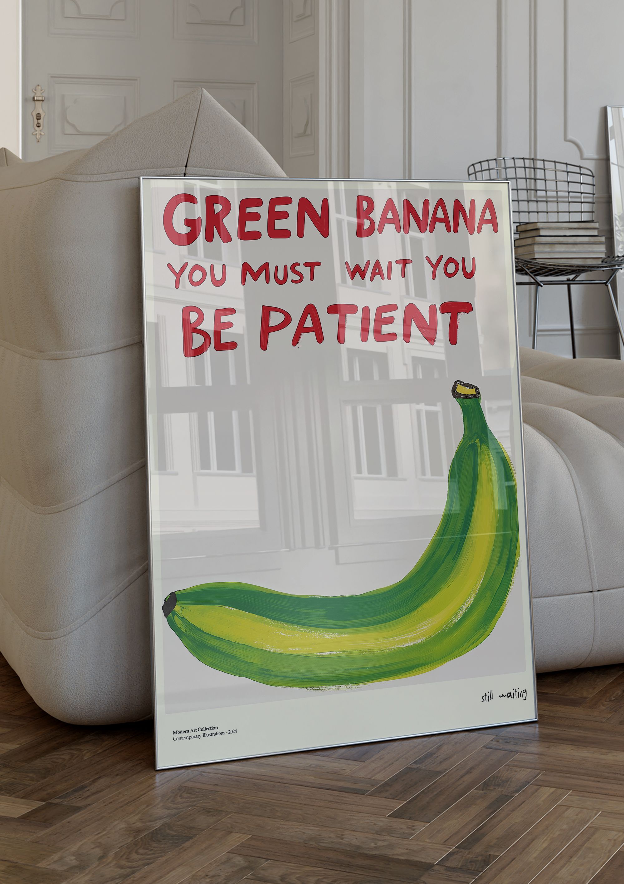 Green Banana Çerçevesiz Tasarım Poster Dolce Vita Koleksiyonu