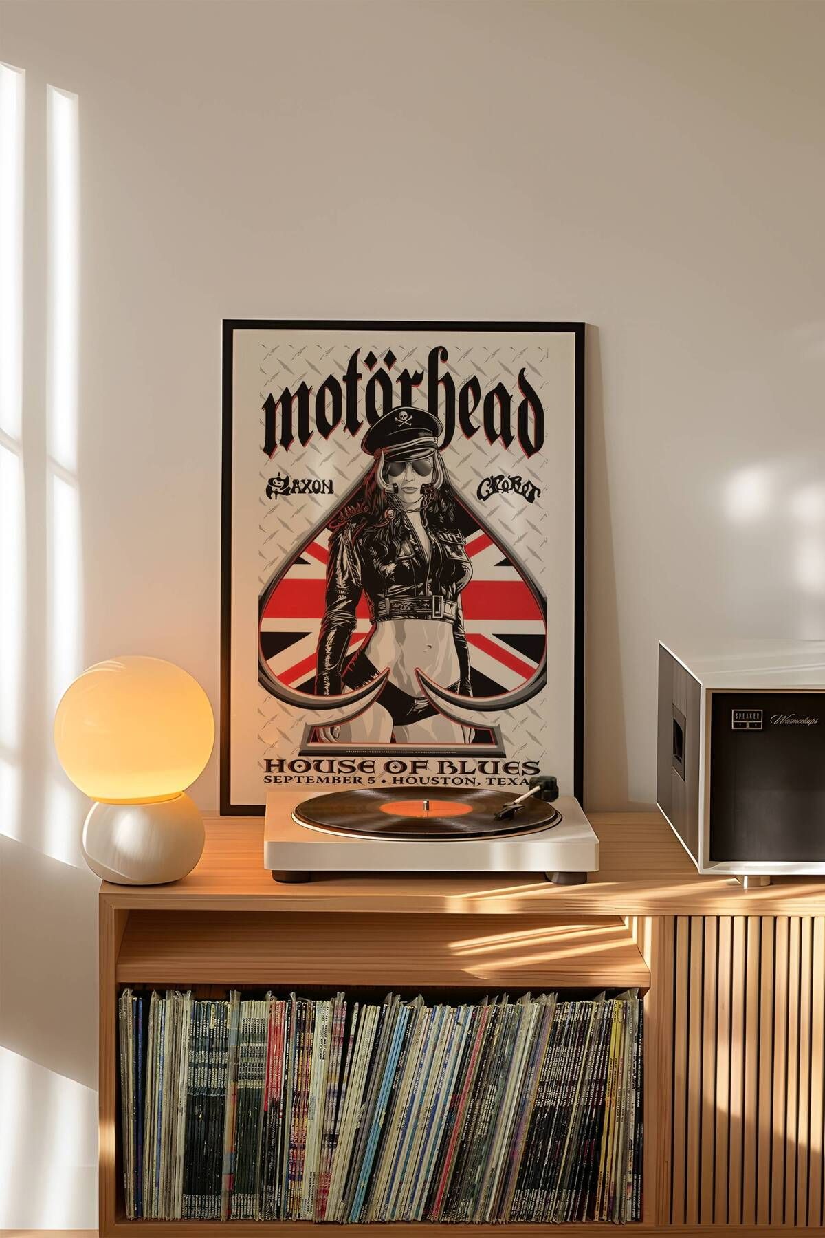Motörhead Konser Tasarımlı Retro Çerçeveli Tasarım Tablo