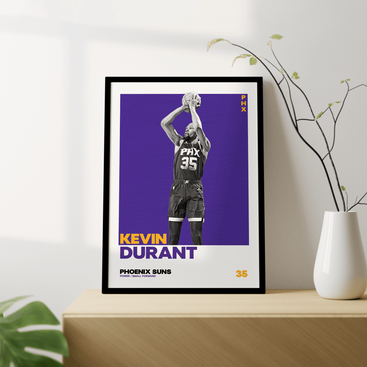 Kevin Durant Tasarımlı Çerçevesiz Poster | NBA Efsaneleri Koleksiyonu