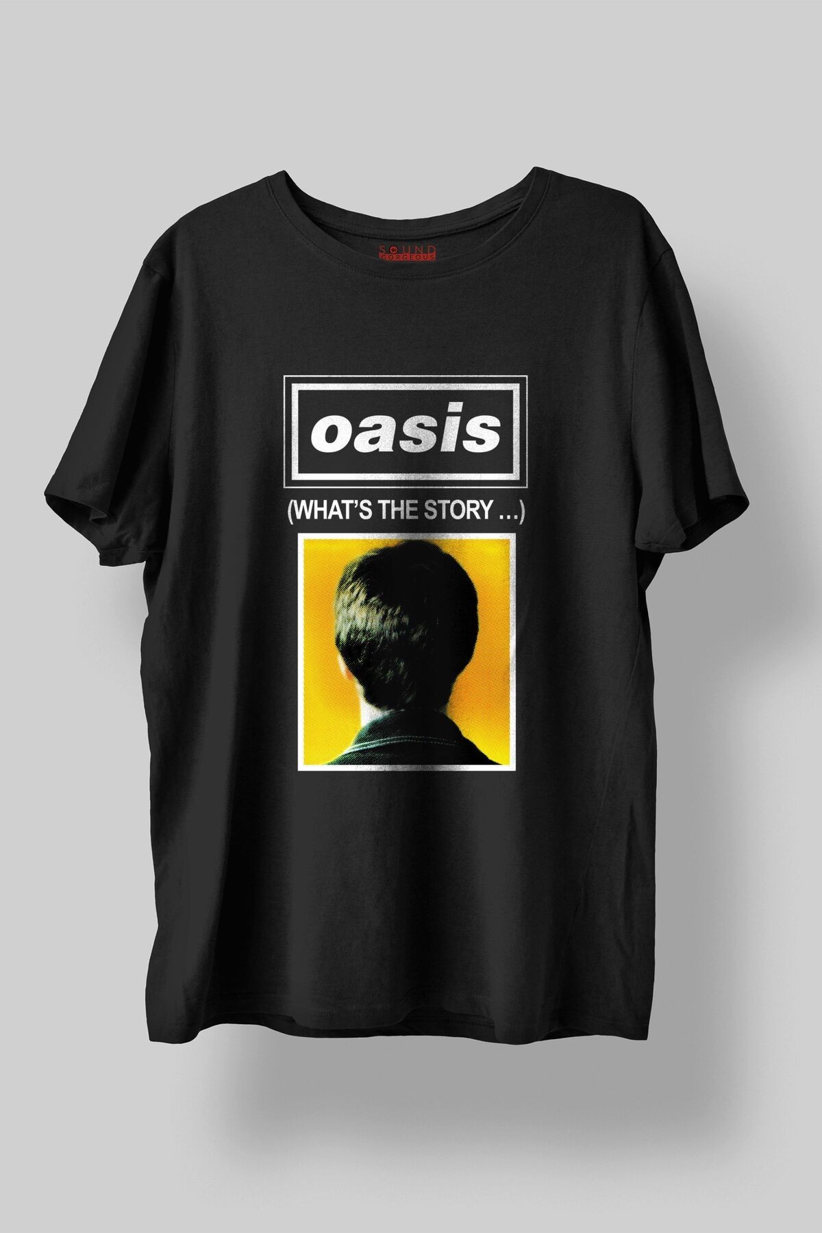 Oasis Müzik Baskılı Regular Fit Unisex Siyah T-Shirt %100 Pamuk No:0265
