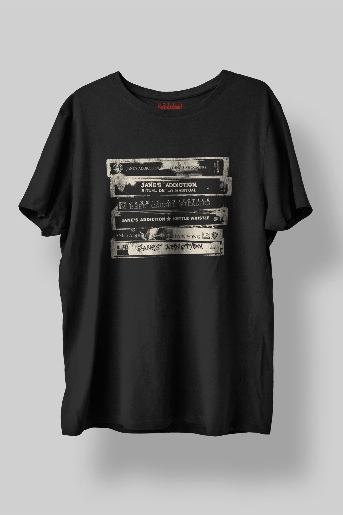 Jane's Addiction Müzik Baskılı Regular Fit Unisex Siyah T-Shirt %100 Pamuk No:0156