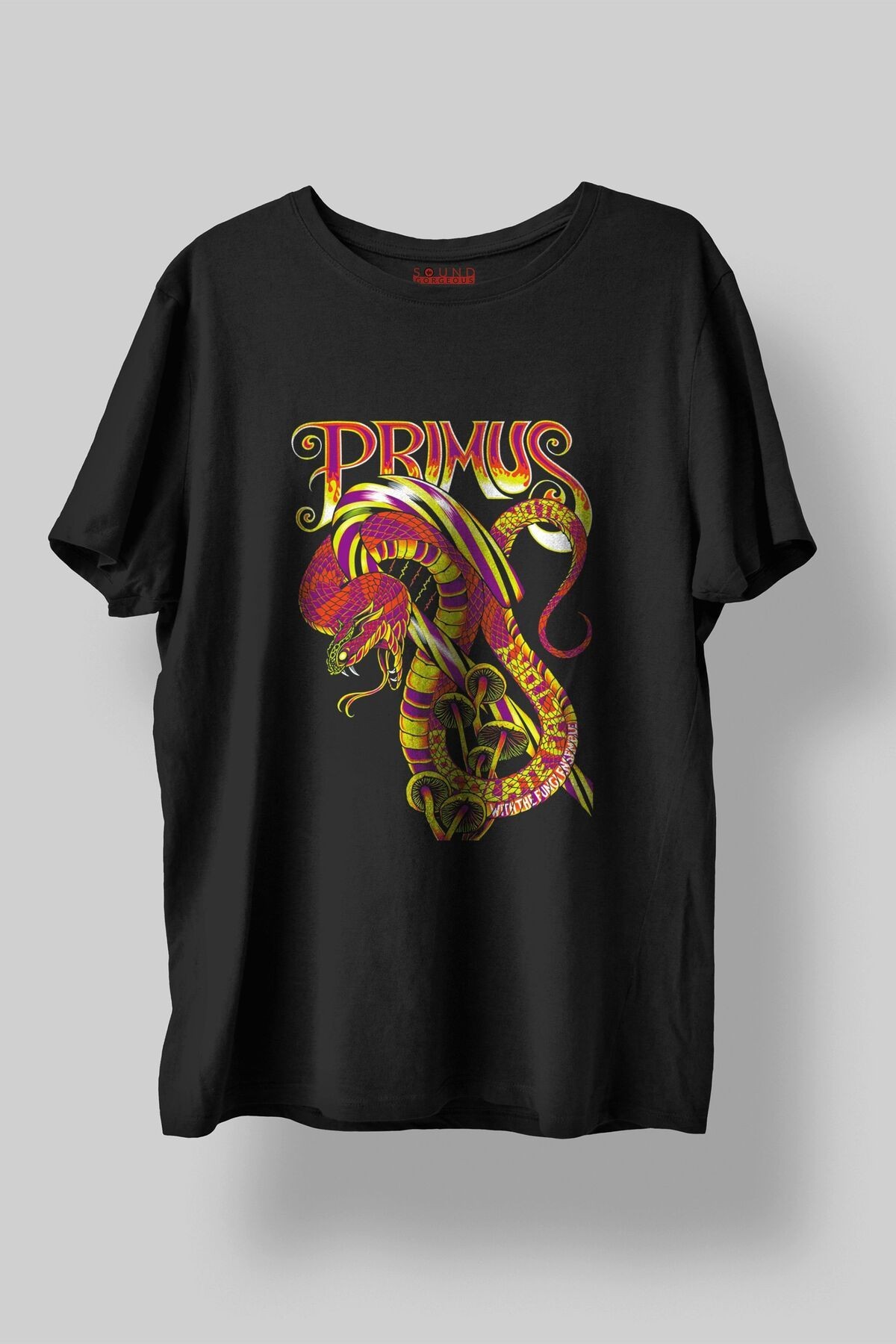 Primus Müzik Baskılı Regular Fit Unisex Siyah T-Shirt %100 Pamuk No:0287