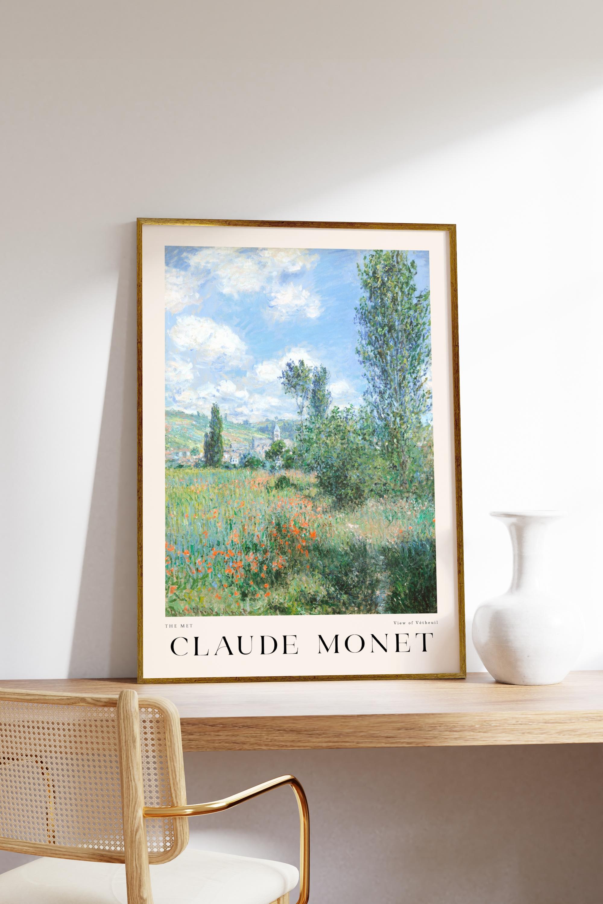 Claude Monet View of Vetheuil Çerçevesiz Poster