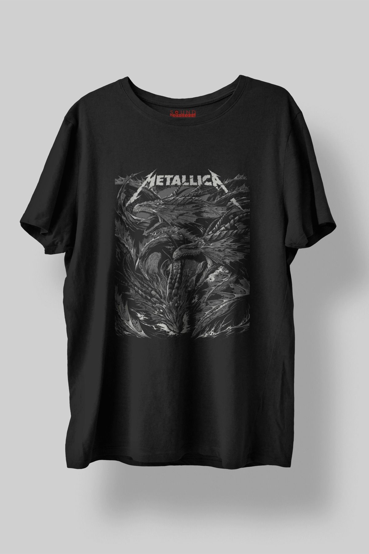 Metallica Baskılı Regular Fit Unisex Siyah T-Shirt %100 Pamuk No:0433